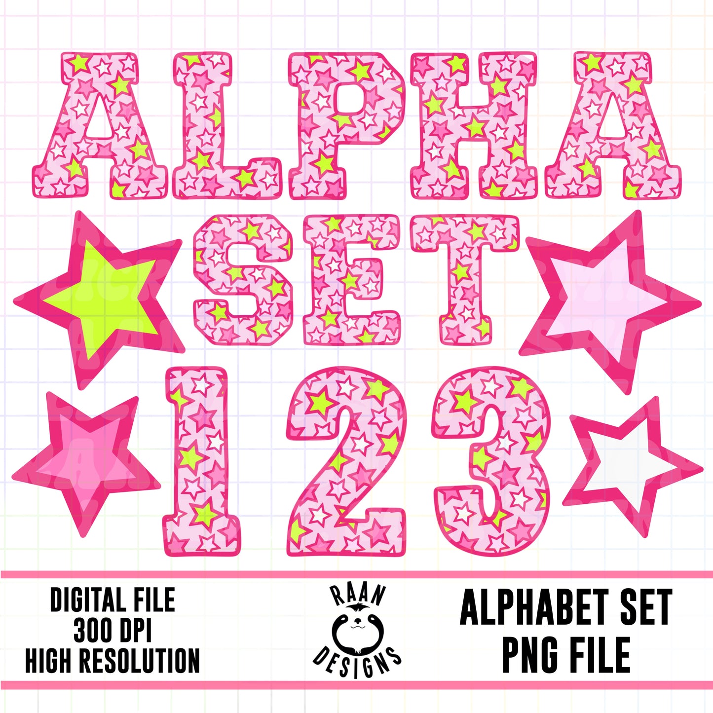 Pink Star Alpha Set