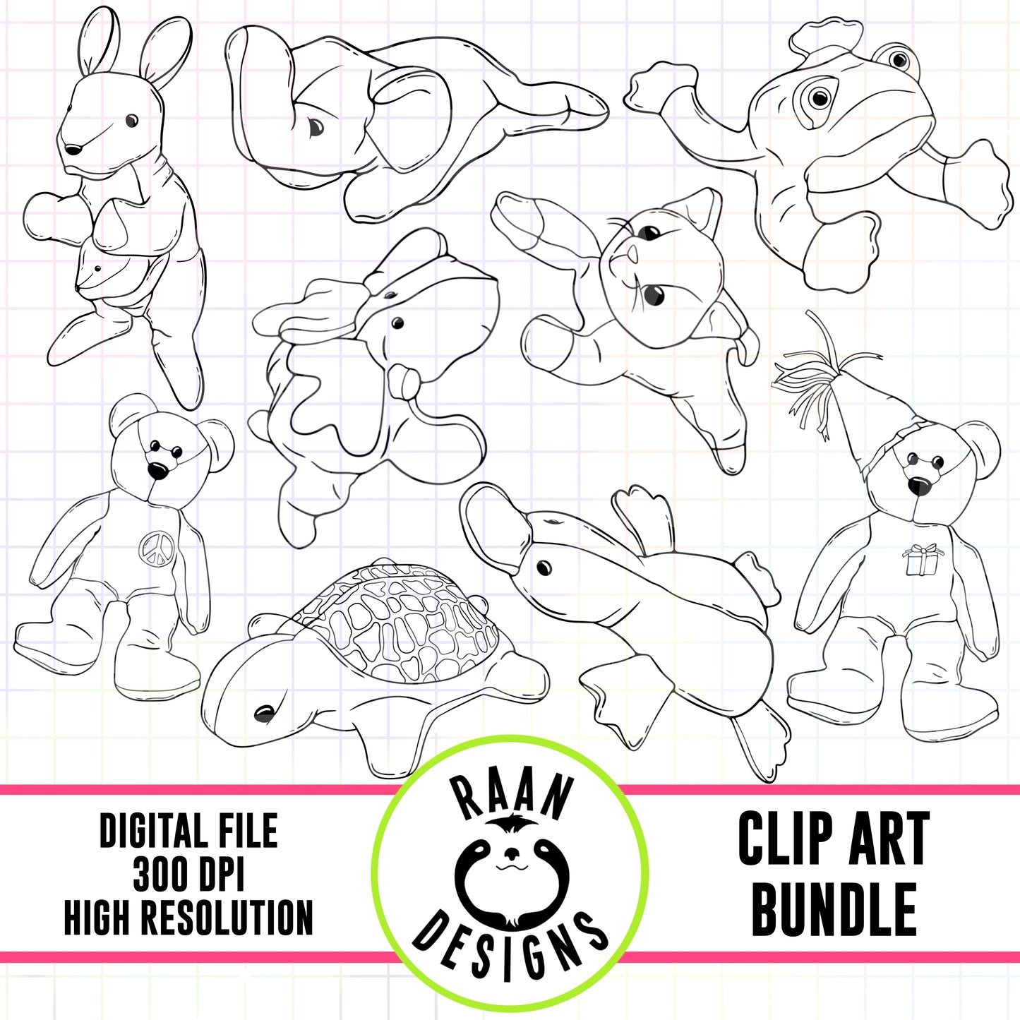 Beanie Babies Outline Set