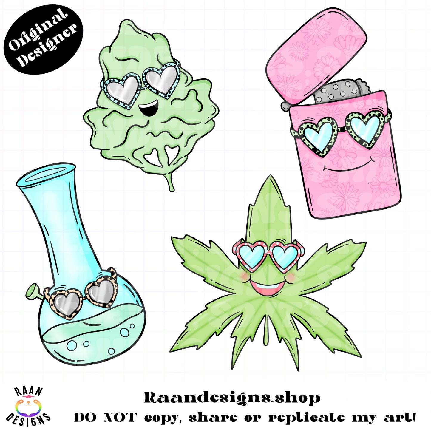Heart Glasses Weed-Elements