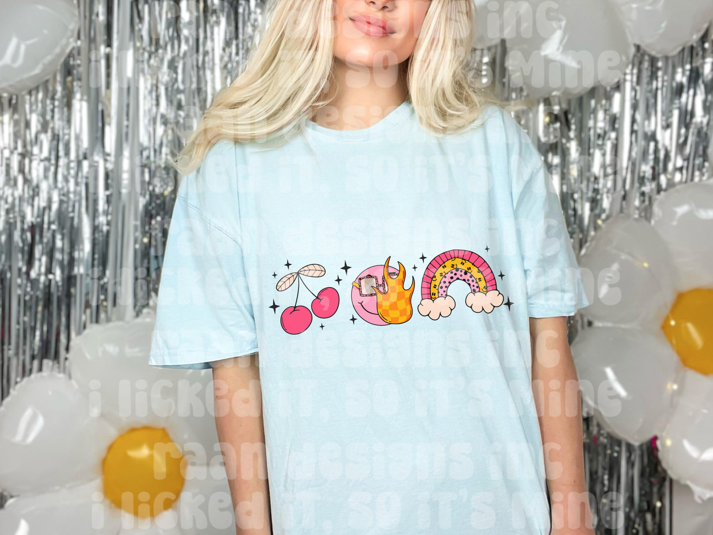 Retro Cherry Smiley Rainbow