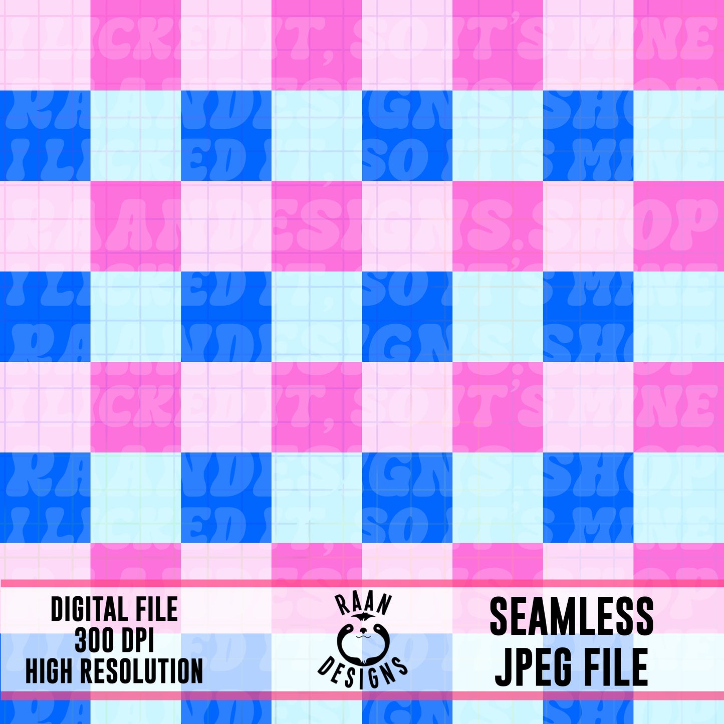 Blue Pink Checker-Seamless