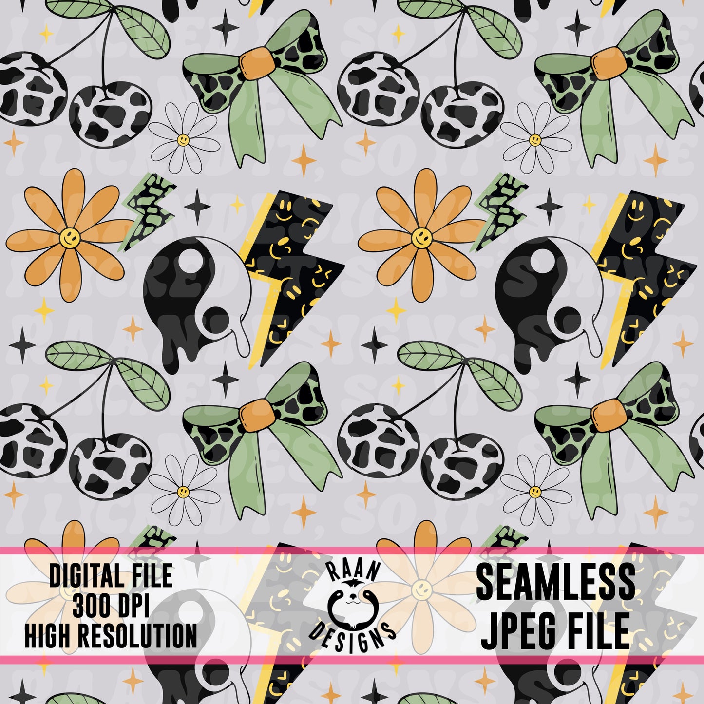 Retro Cow Print Seamless