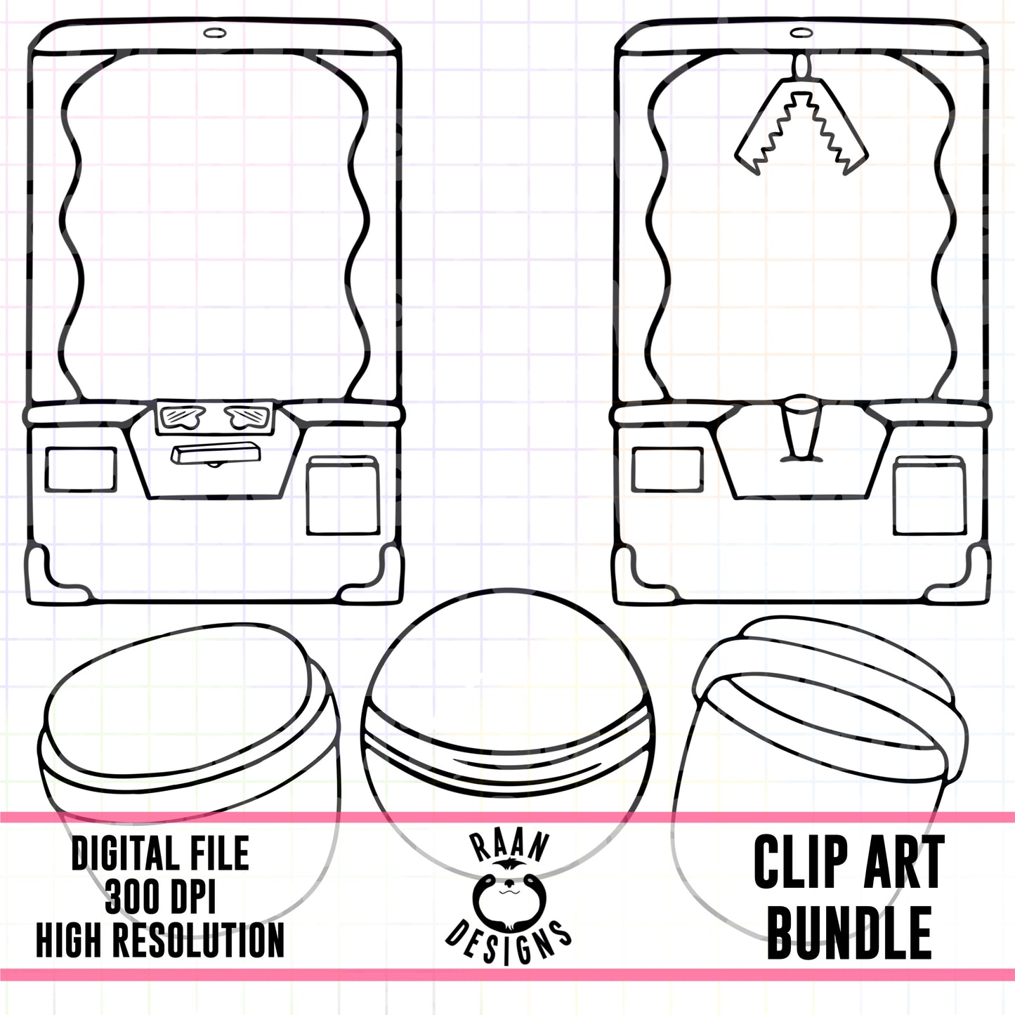 Toy Machine-Outline Clipart Bundle