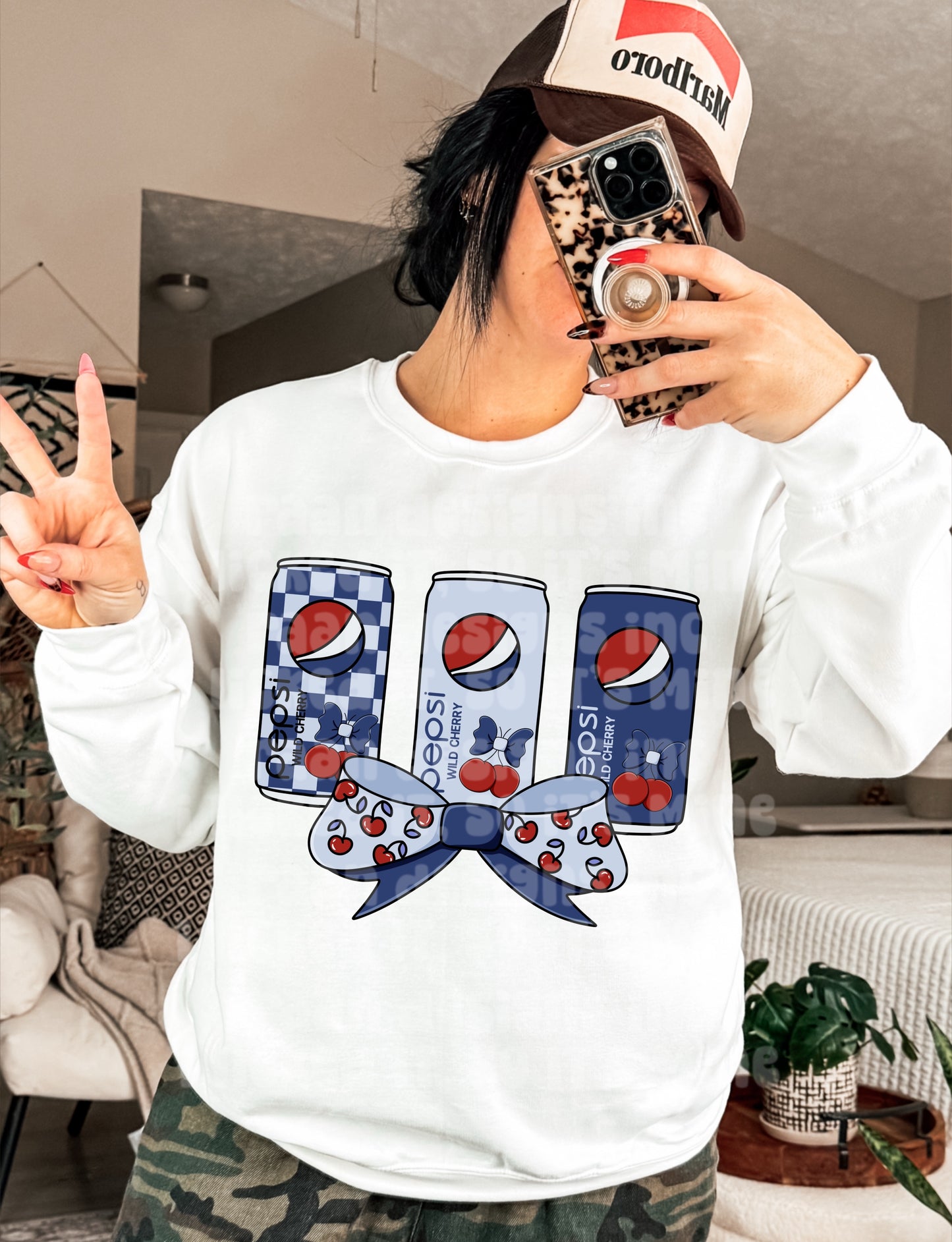 Blue Wild Cherry Pepsi Bow