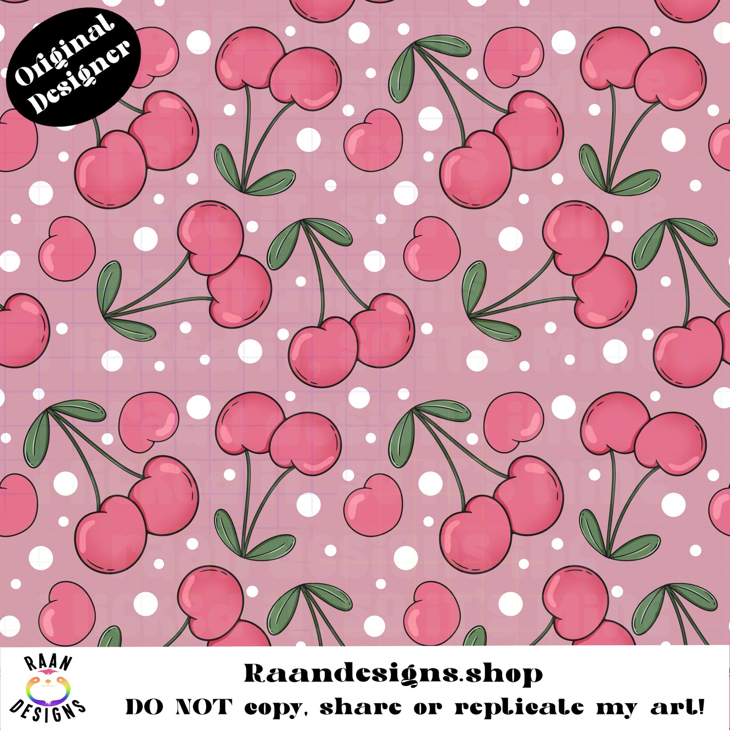 Pink Cherries Seamless
