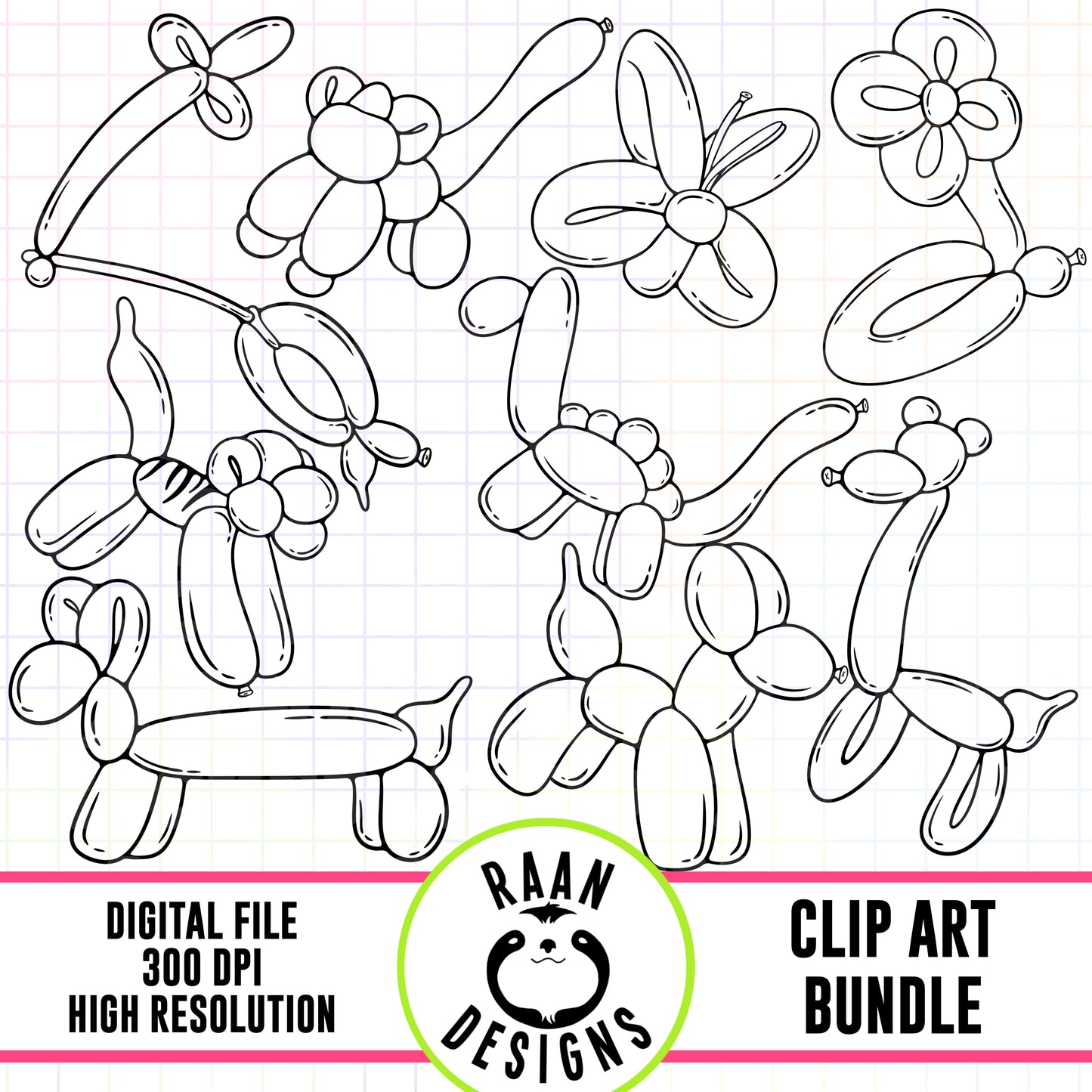 Balloon Animal Outlines
