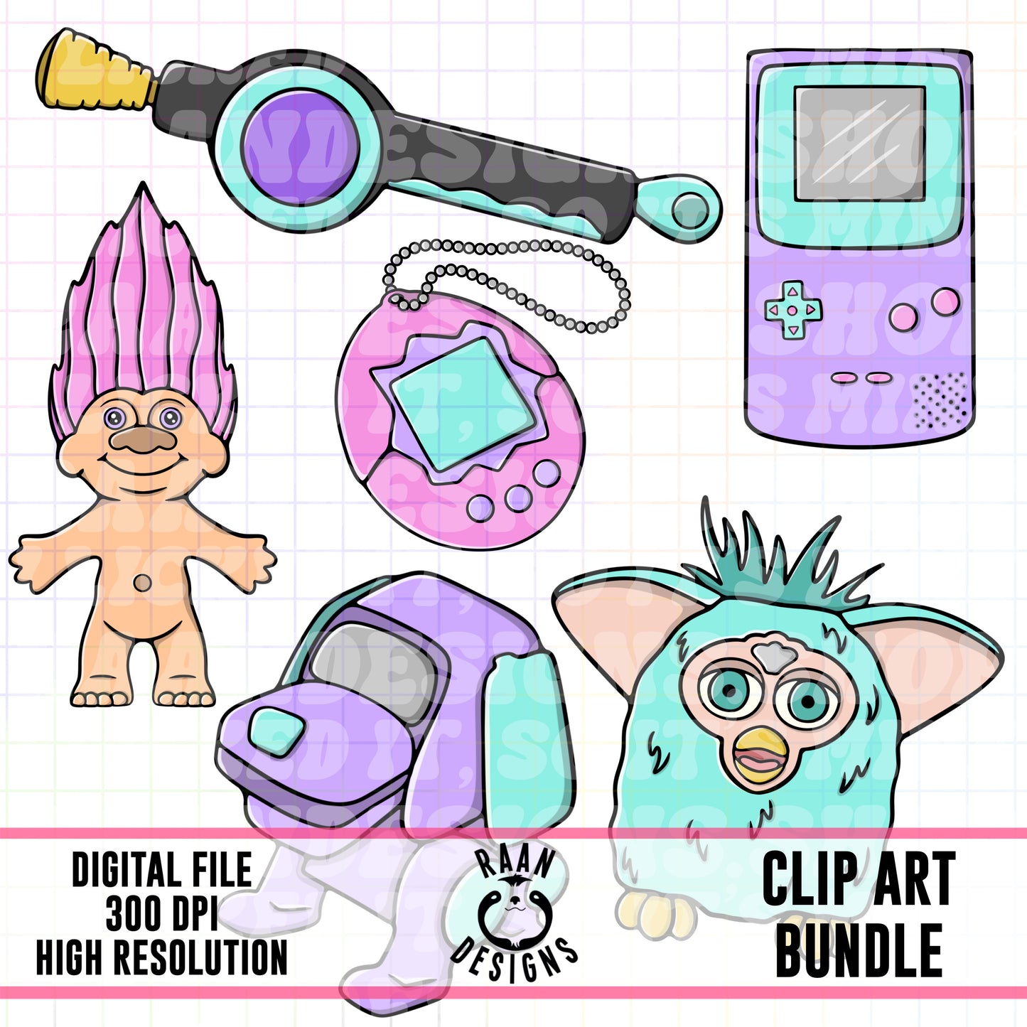 90s Toys-Clipart Bundle