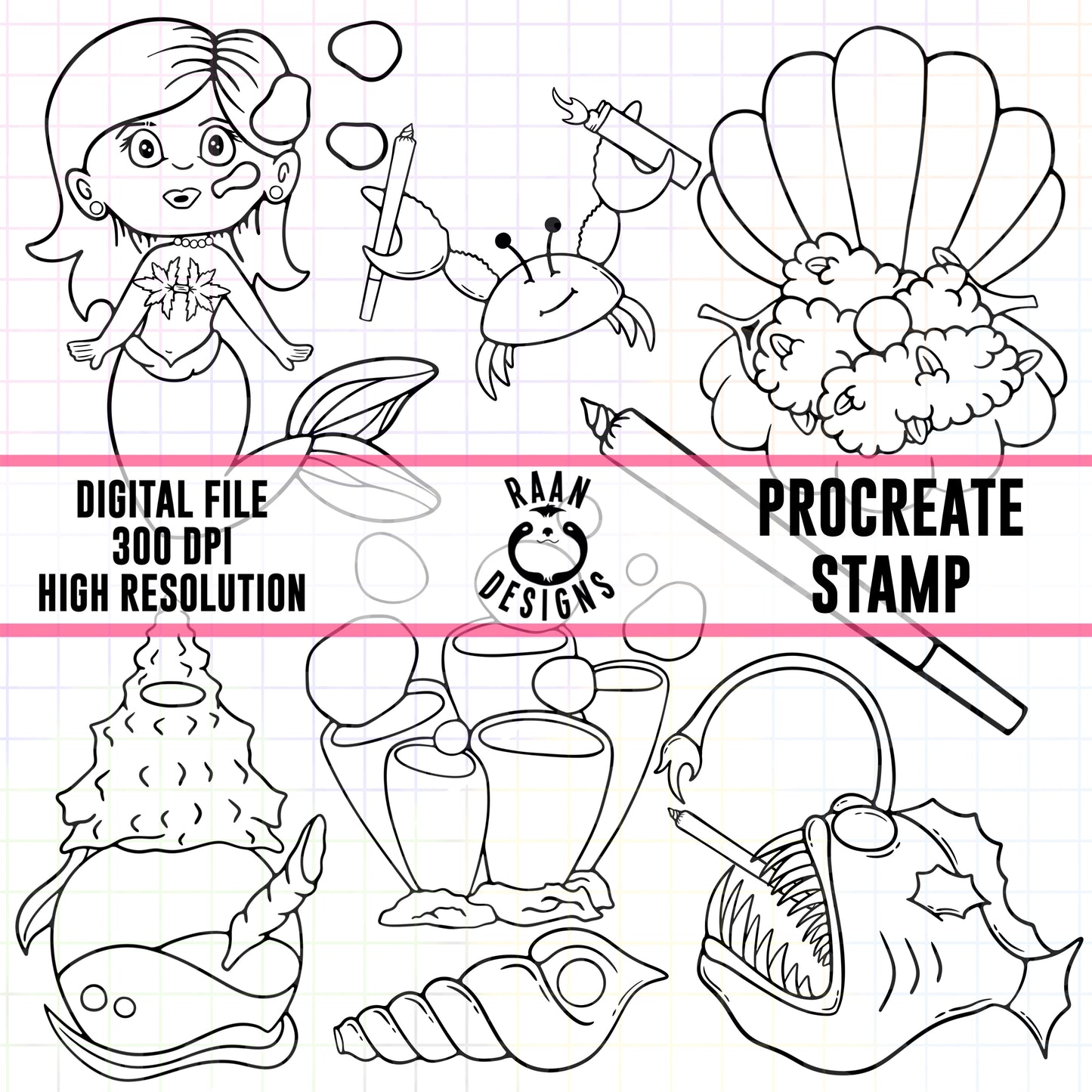 420 Mermiad Procreate Stamps