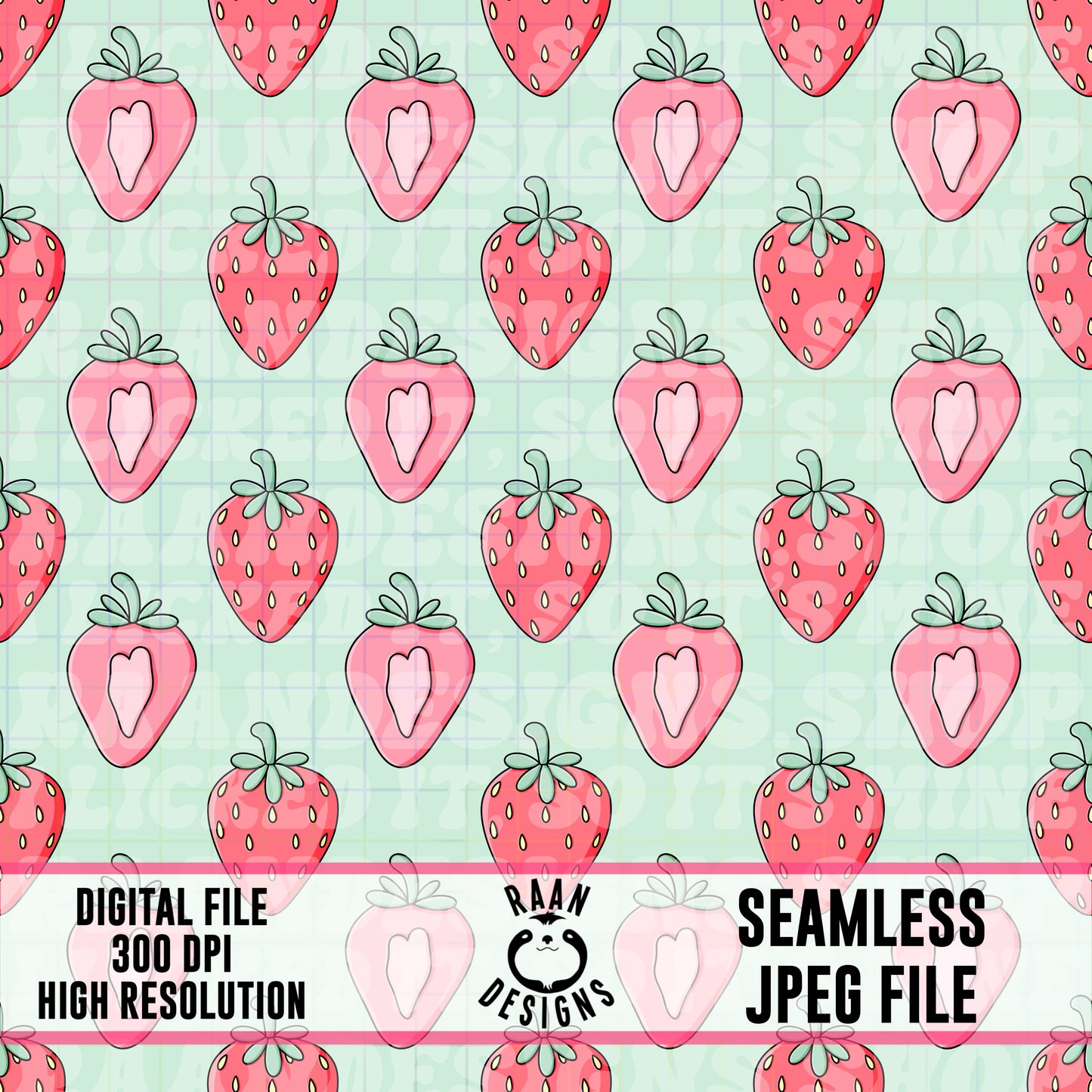 Green Strawberry-Seamless Pattern