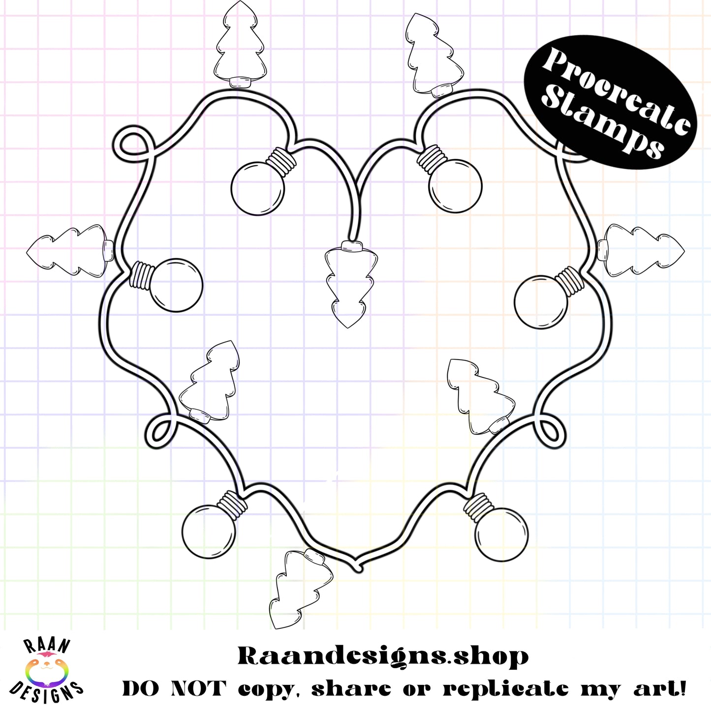 Christmas Light Procreate Stamps