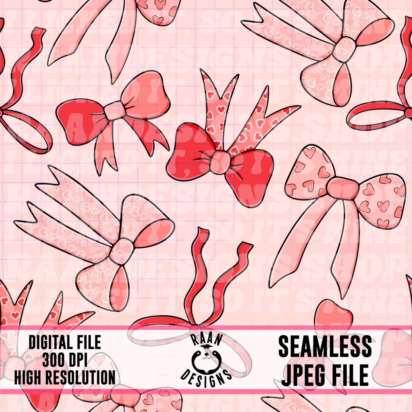 Valentine Bows-Seamless Pattern