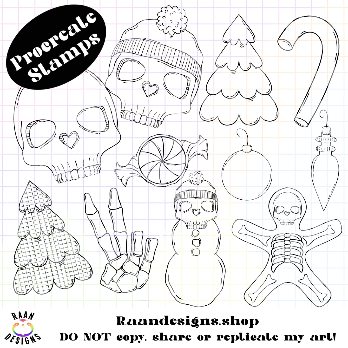 Creepy Christmas-Procreate Stamps