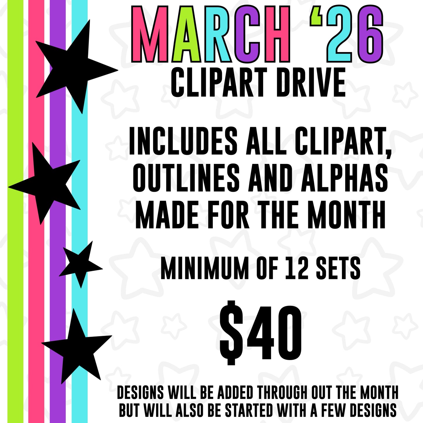 March 2026 Clipart Drive