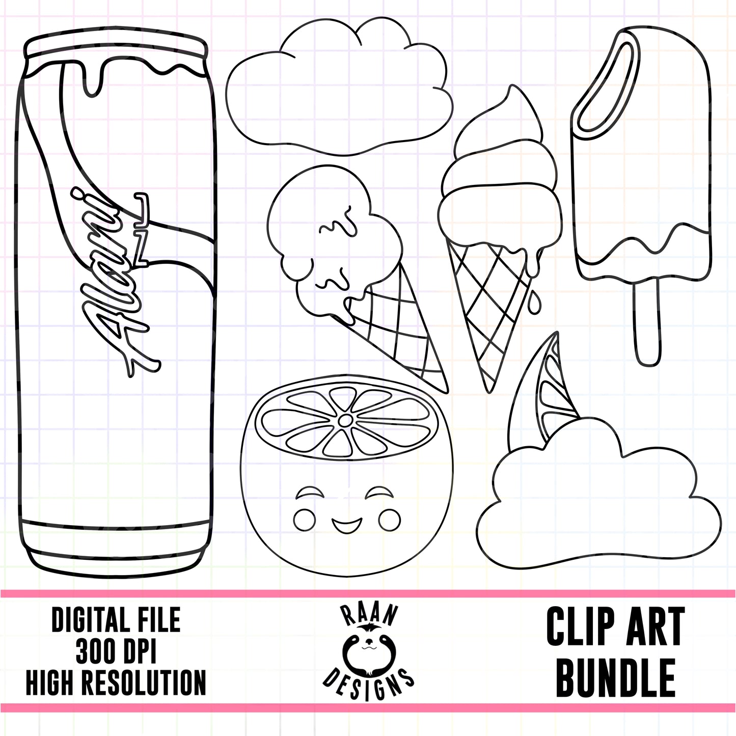 Alani Dream Float Outline- Clipart Bundle
