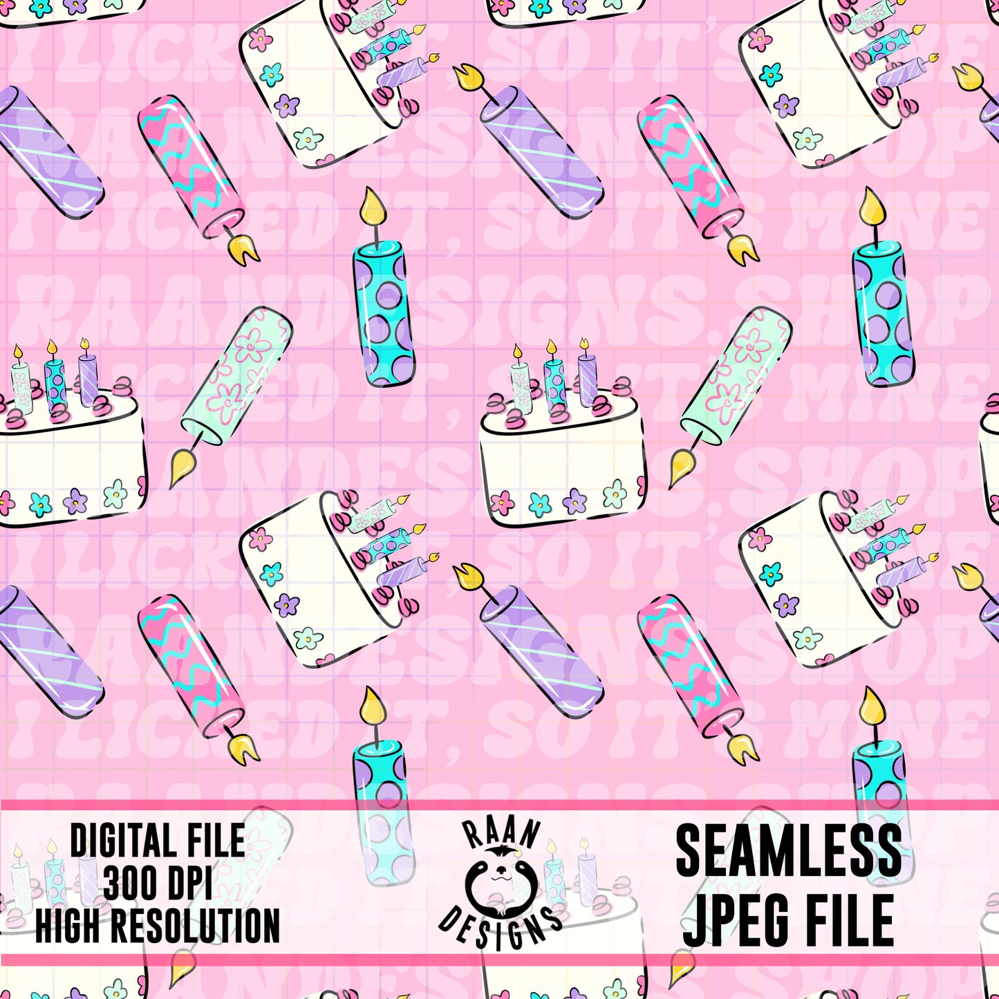 Pink Birthday Seamless