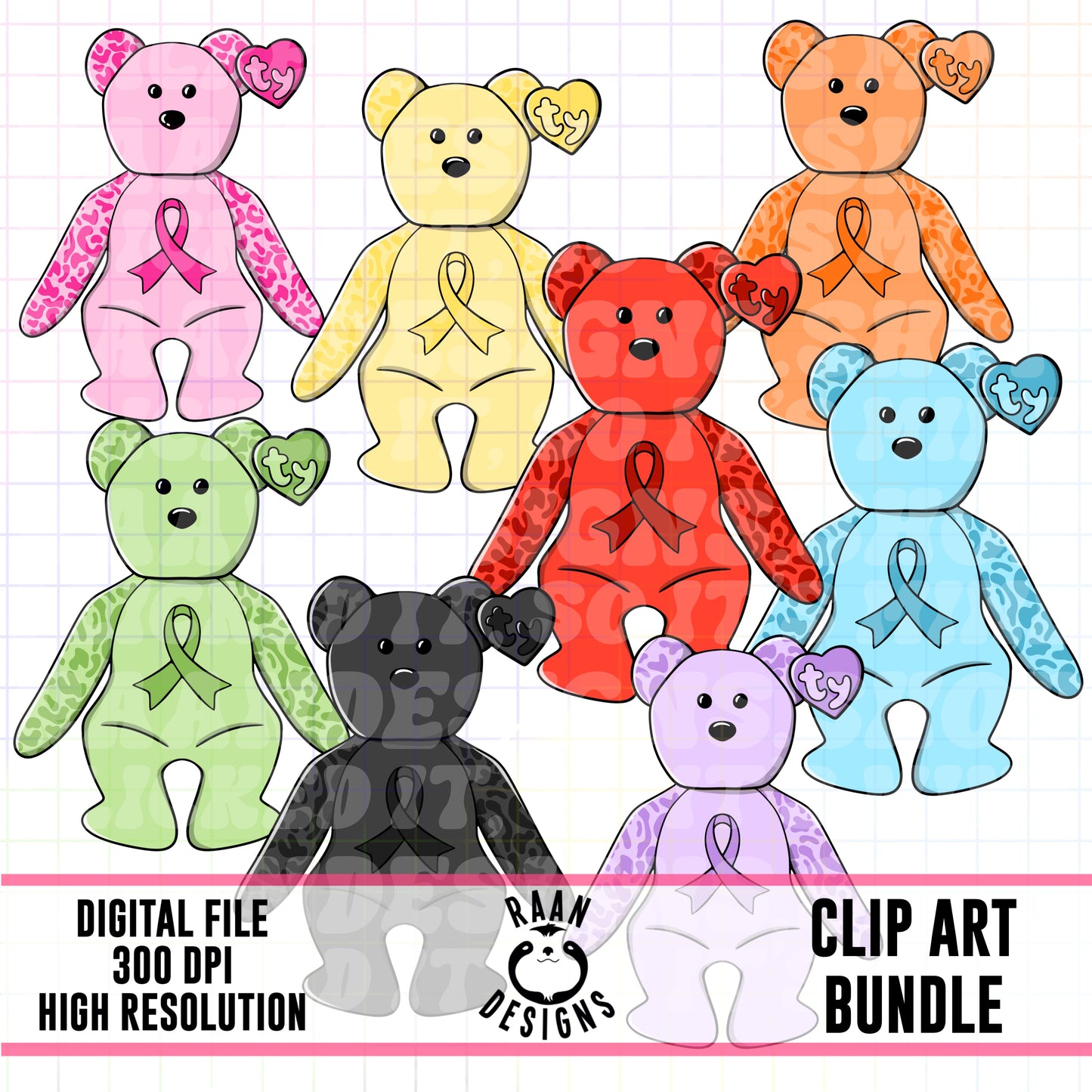 Awareness Bears-Clipart Bundle