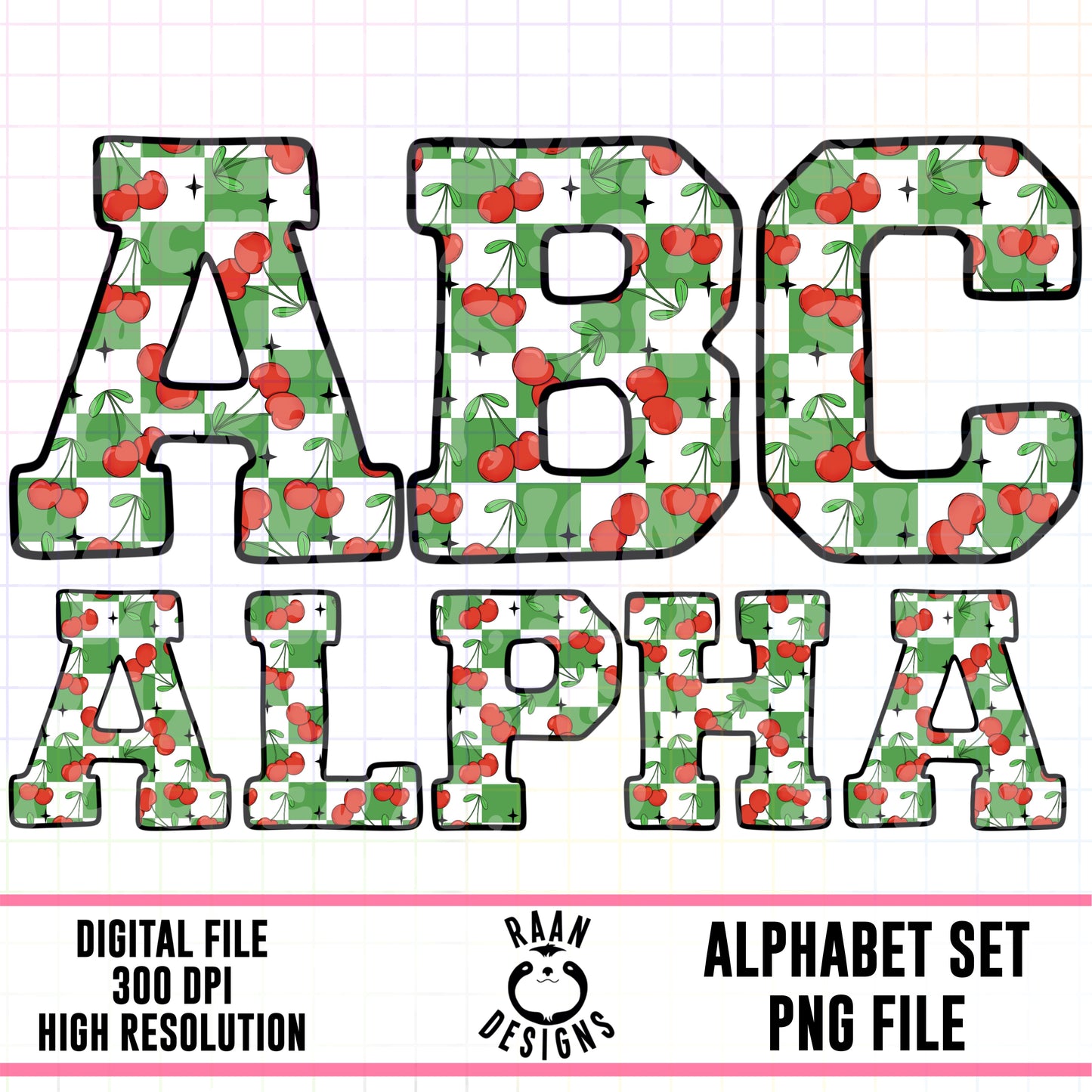 Cherry Checkered Alpha Set