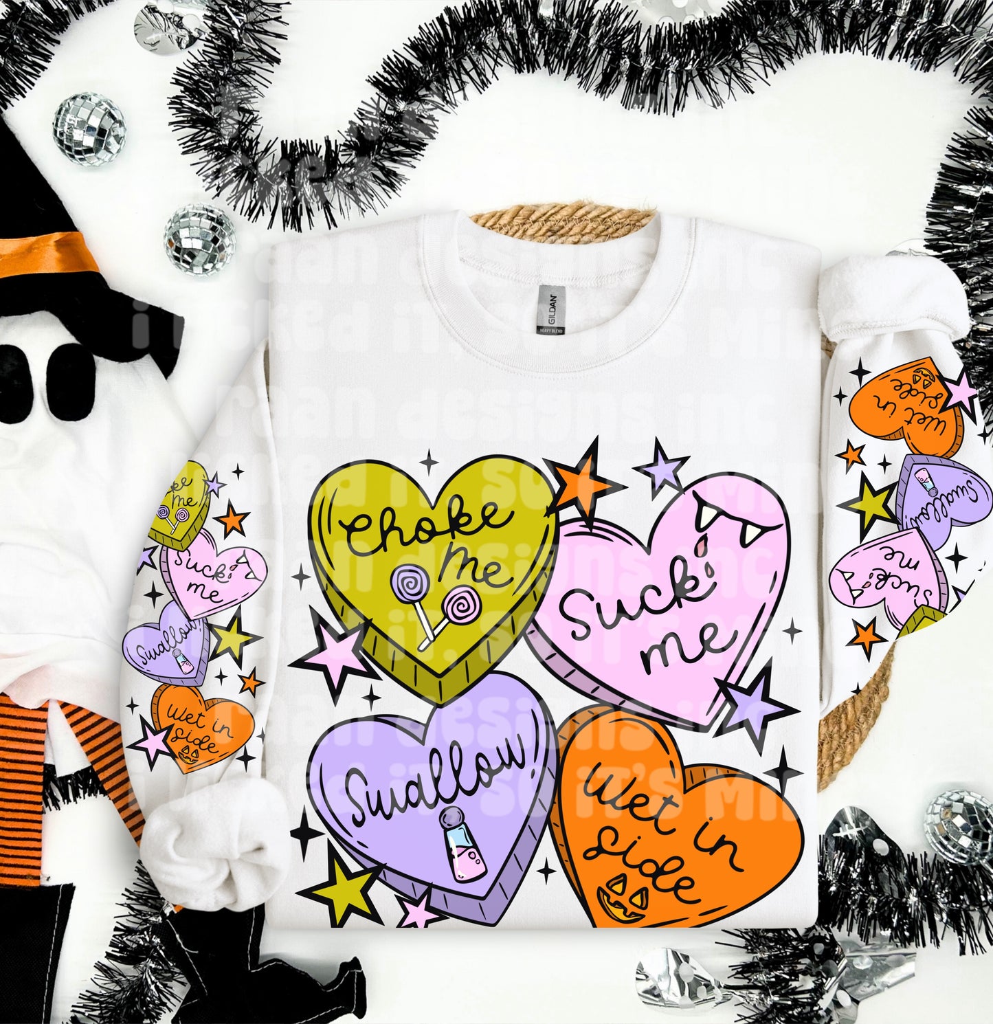 Naughty Halloween Hearts-Sleeves