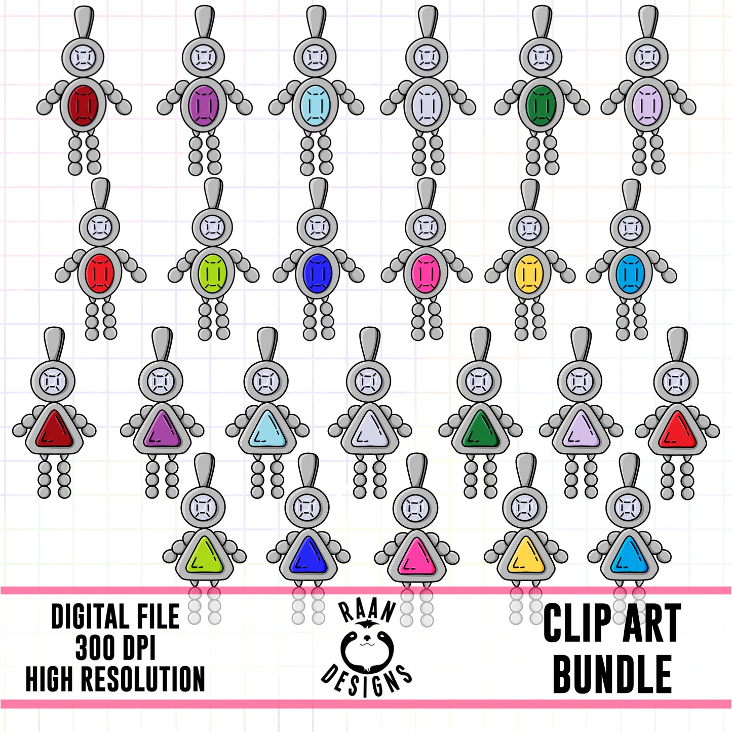 Mother’s Day Birthstone Charm-Clipart Bundle