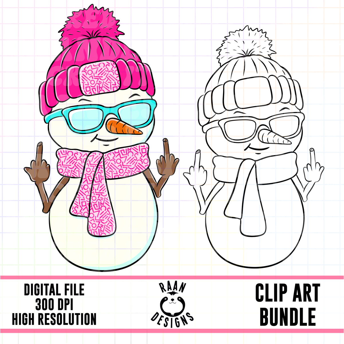 Sassy Snowmen-Clipart Bundle