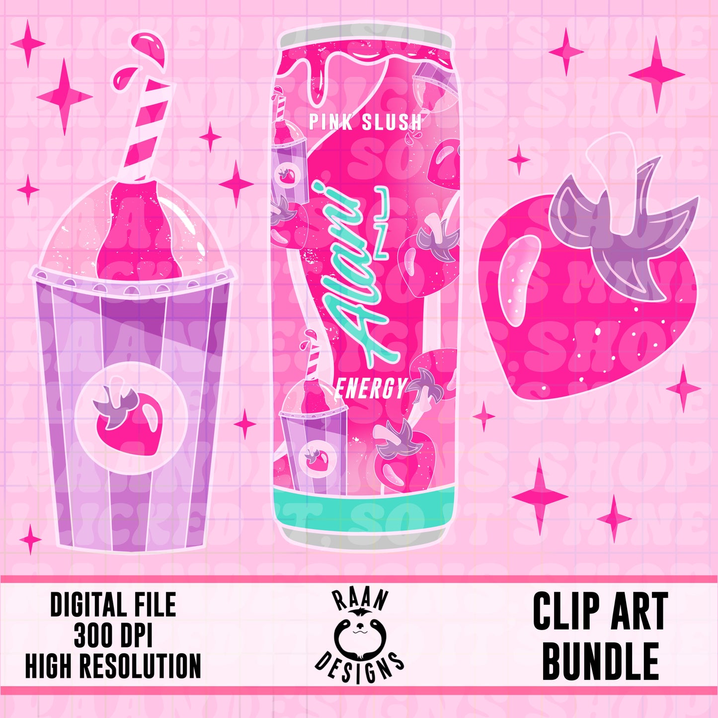 Alani Pink Slush- Clipart Bundle