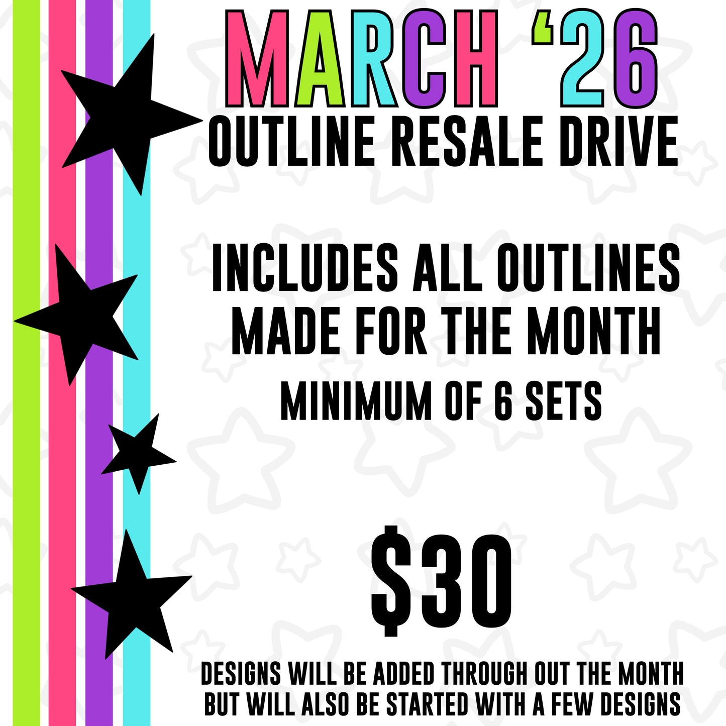 March 2026 Outline Clipart Reseller Drive