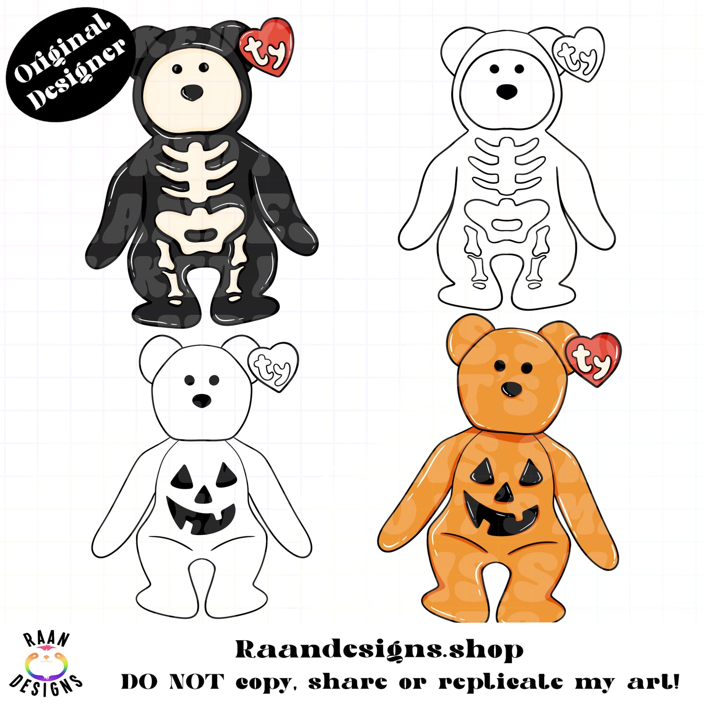 TY Halloween Bears-Elements