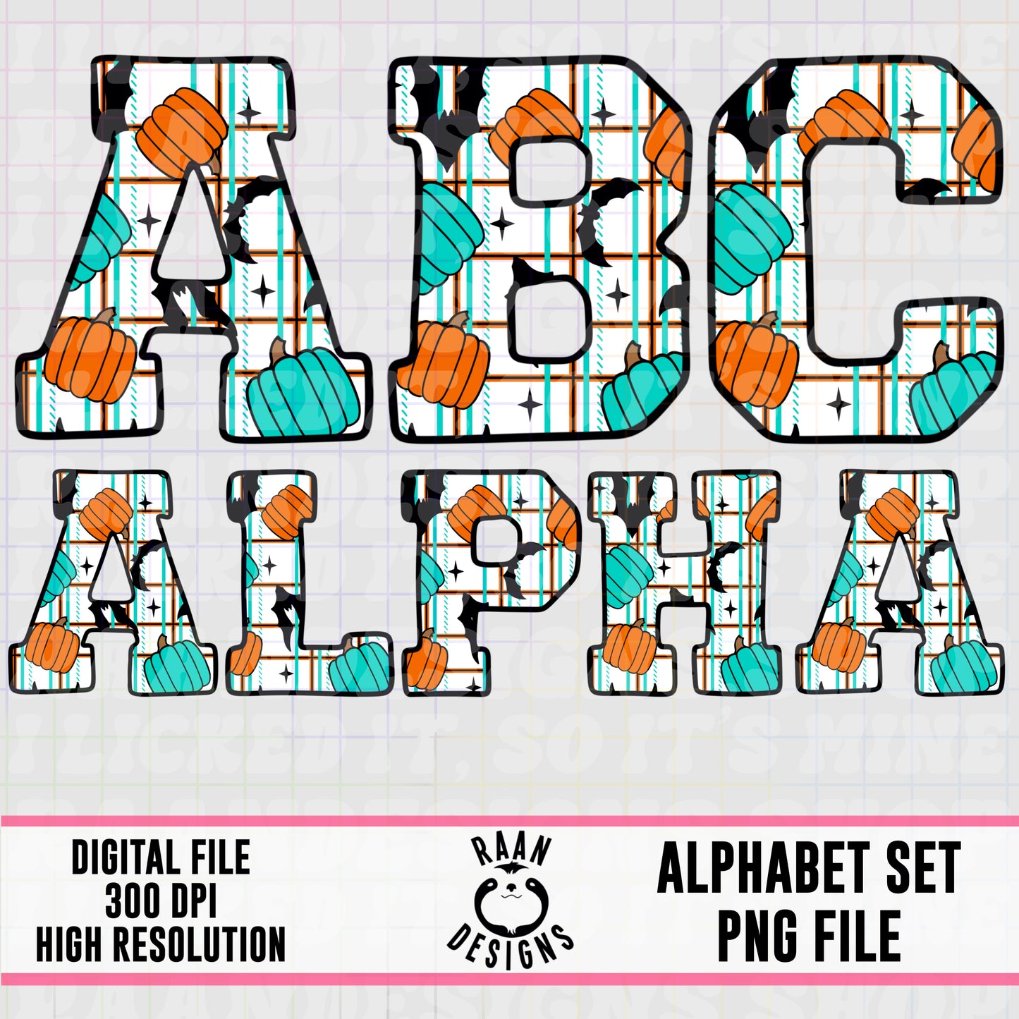 Halloween Plaid-Alpha Set