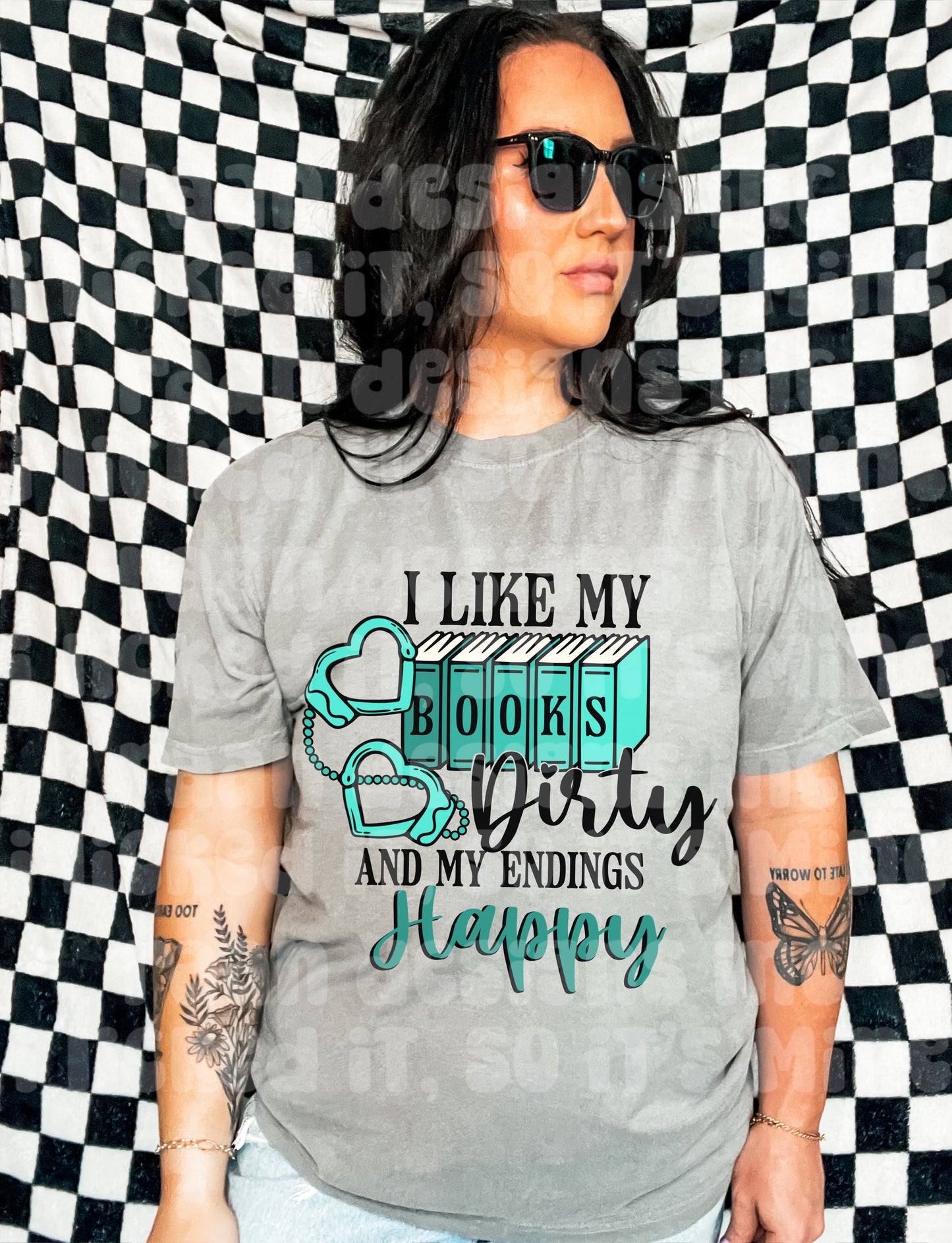 I looked My Books Dirty-Teal