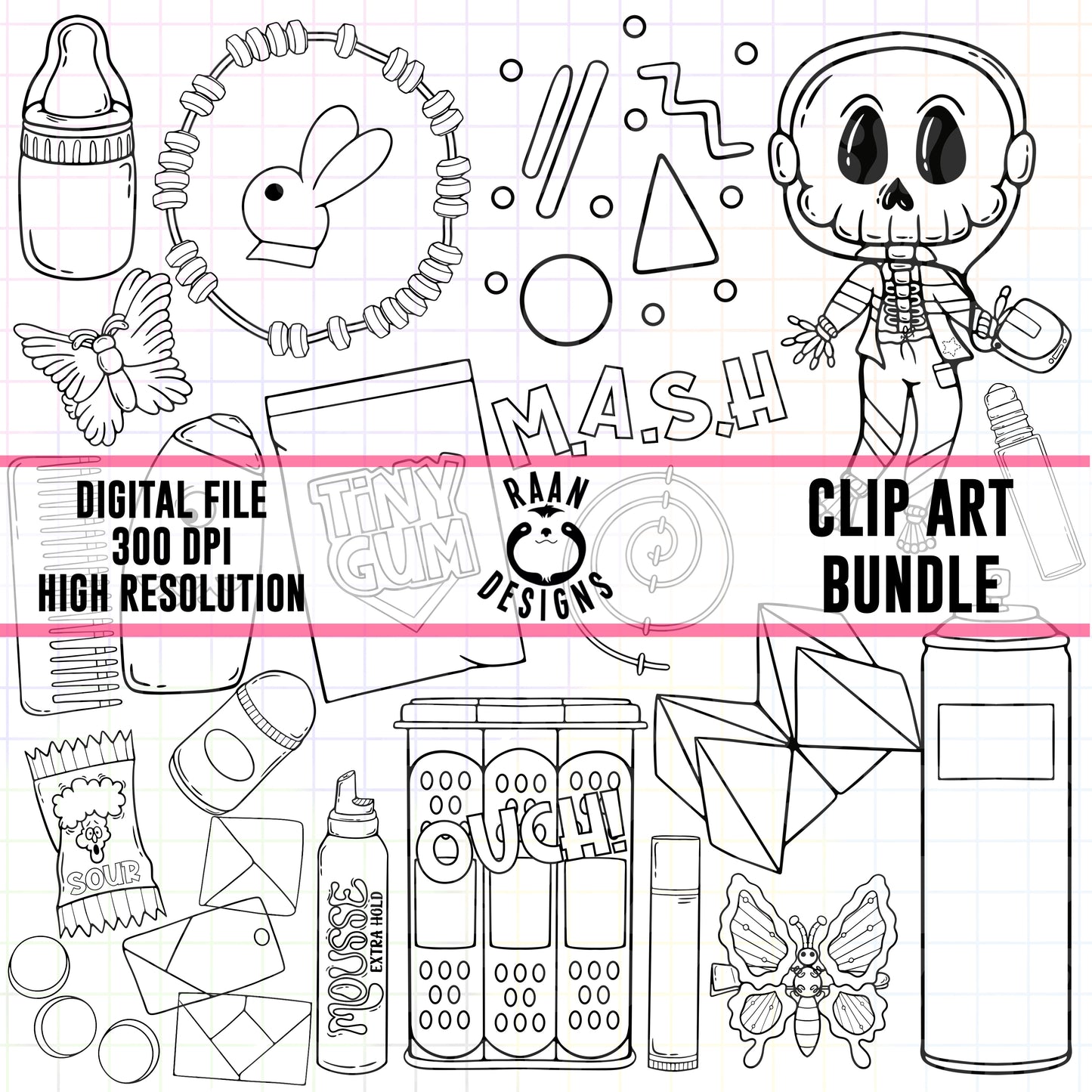 90s Outline Bundle