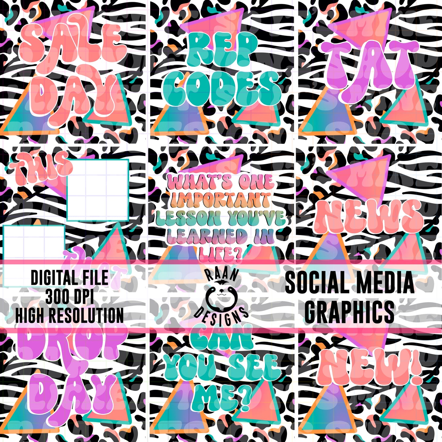 Retro Animal Print-Social Media Graphics