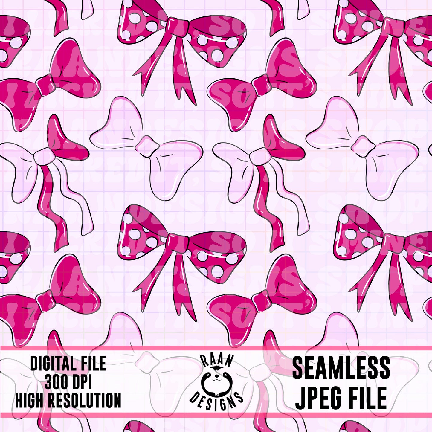 Pink Bows- Seamless