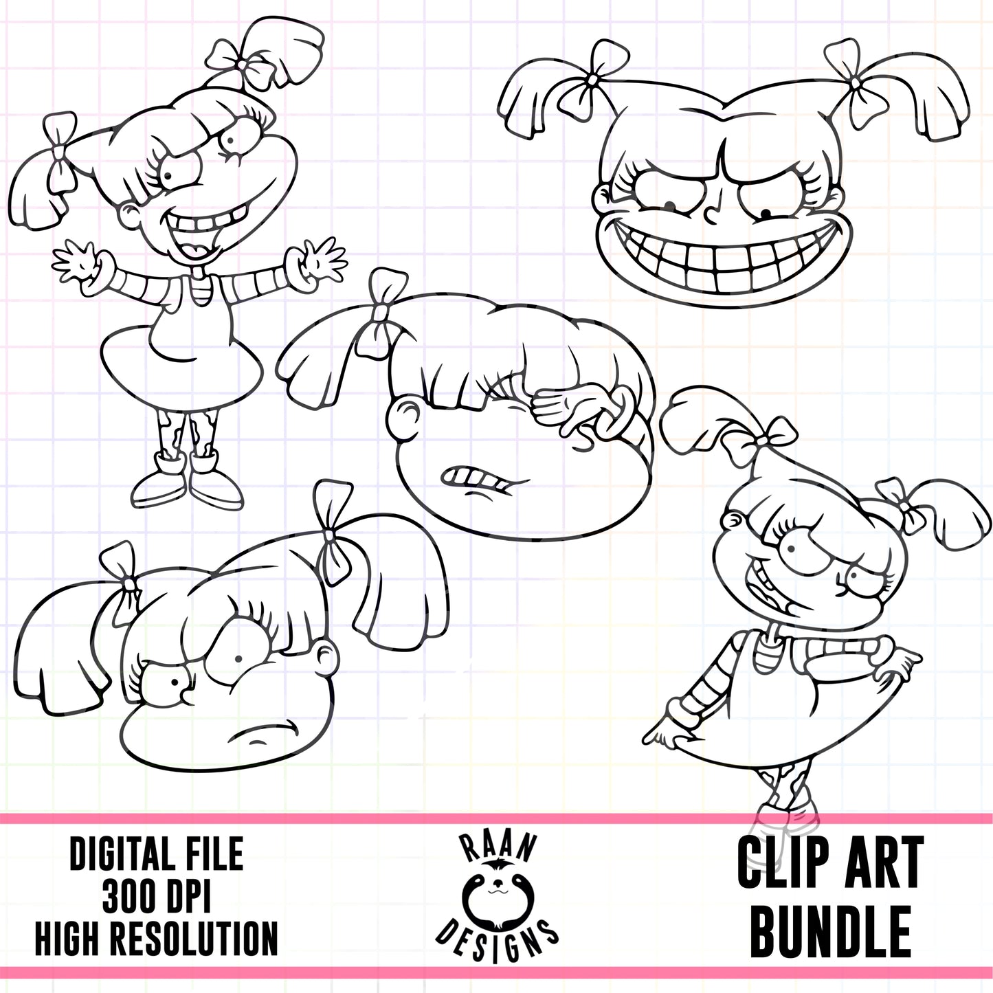 Angelica-Outline Clipart Bundle