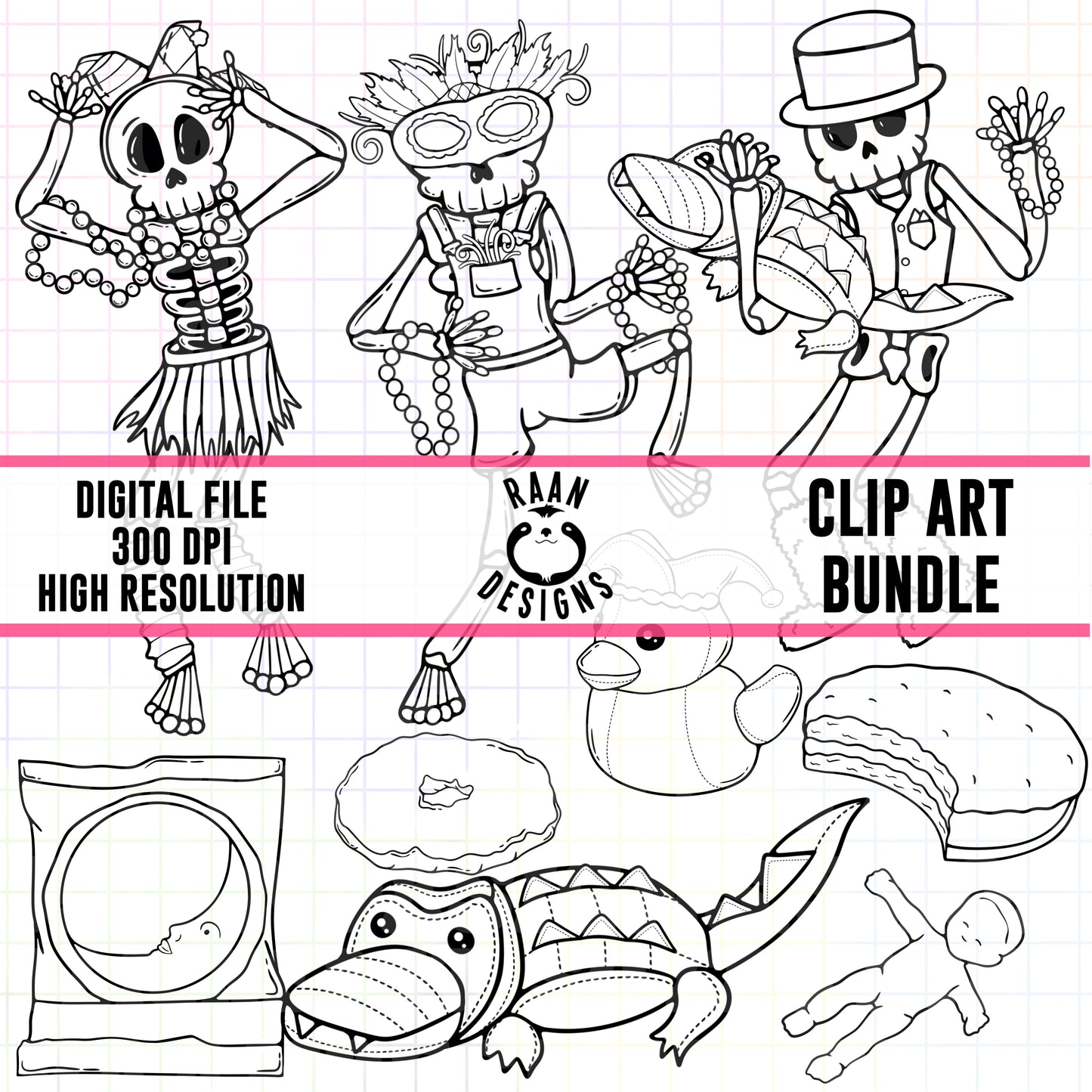 Mardi Gras Outline Bundle