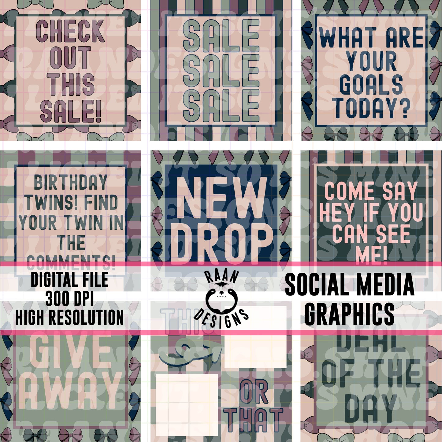 Winter Bows-Social Media Graphics