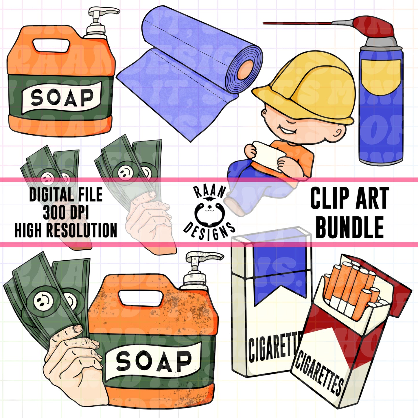 Blue Collar-Clipart Bundle