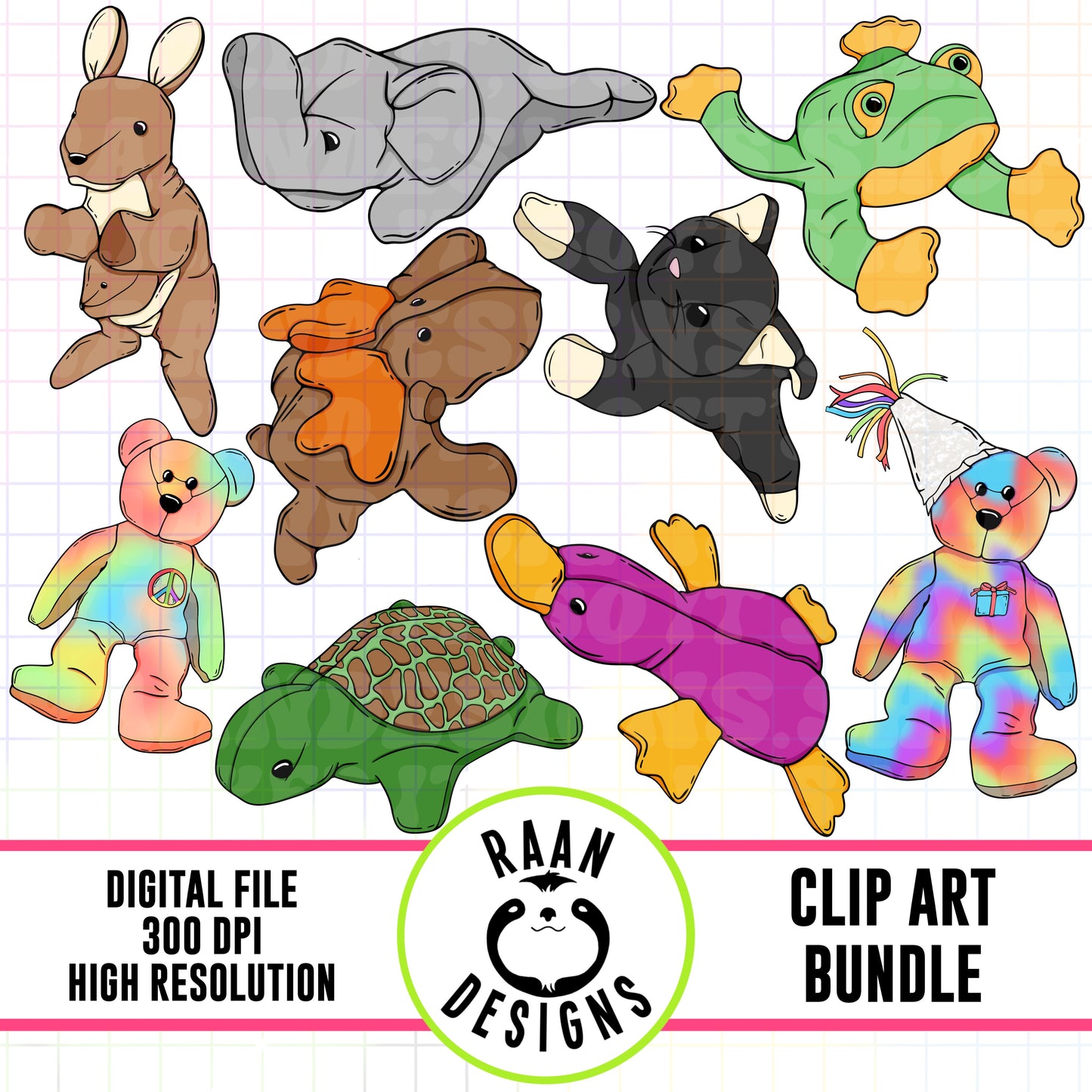 Beanie Babies Clipart Set