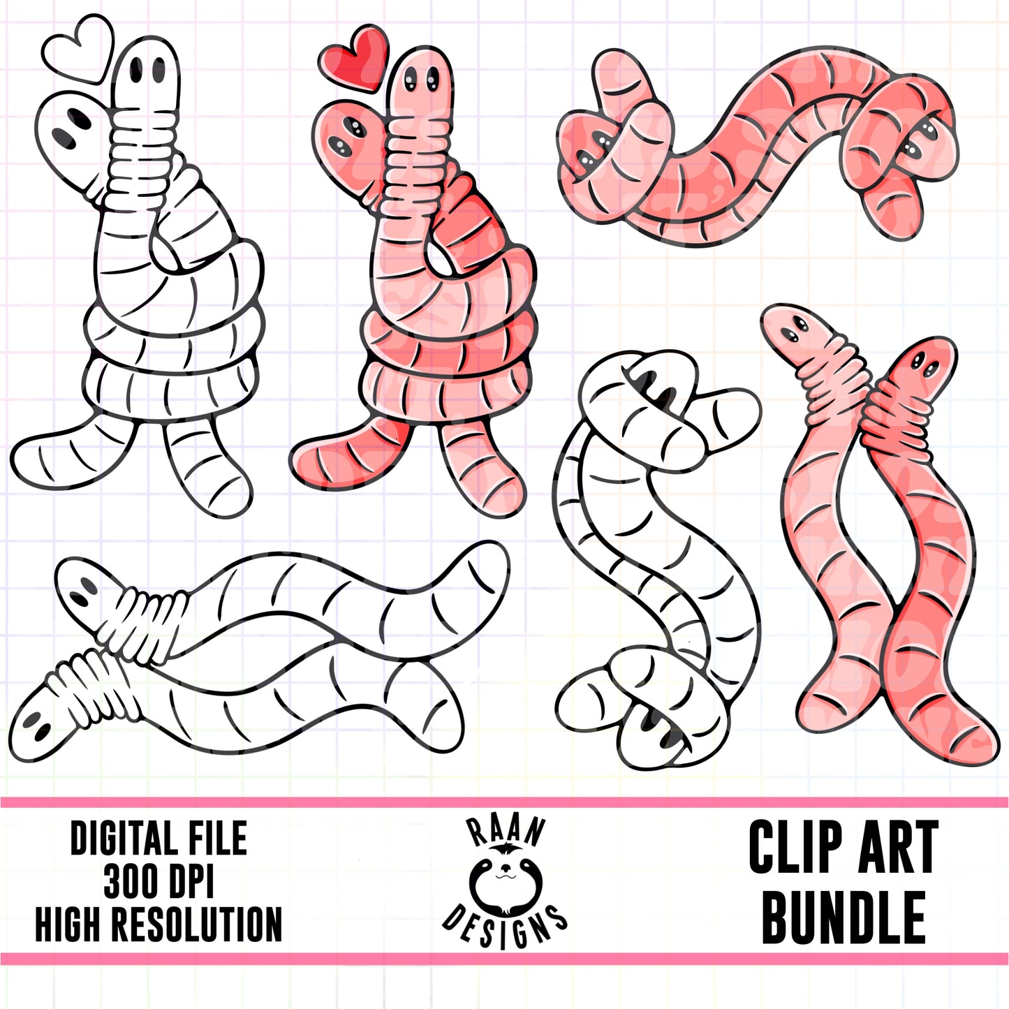 Sexy Worms-Clipart Bundle