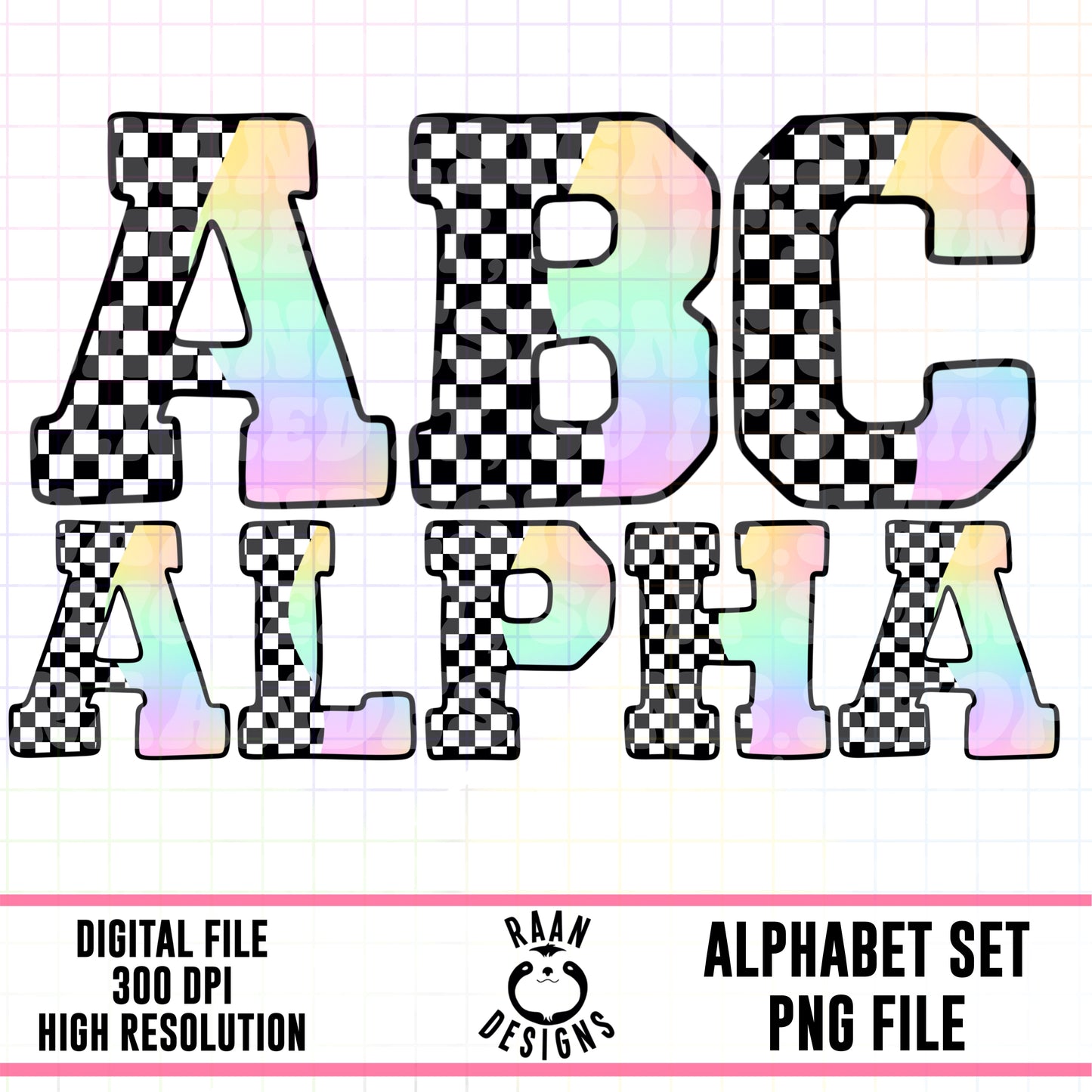 Rainbow Checkered Alpha Set