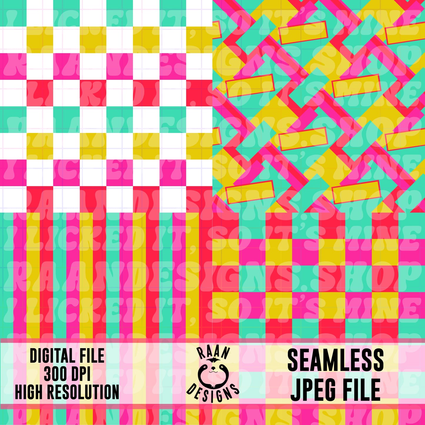 Bright Neon Patterns-Seamless