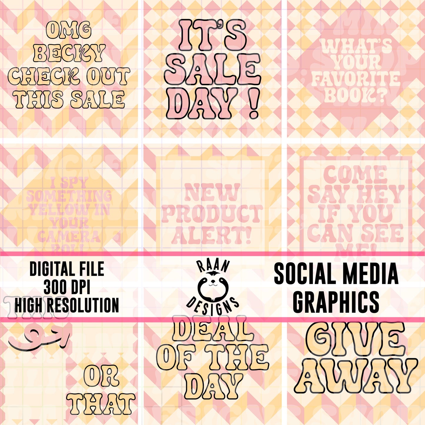 Pink And Yellow-Social Media Graphics