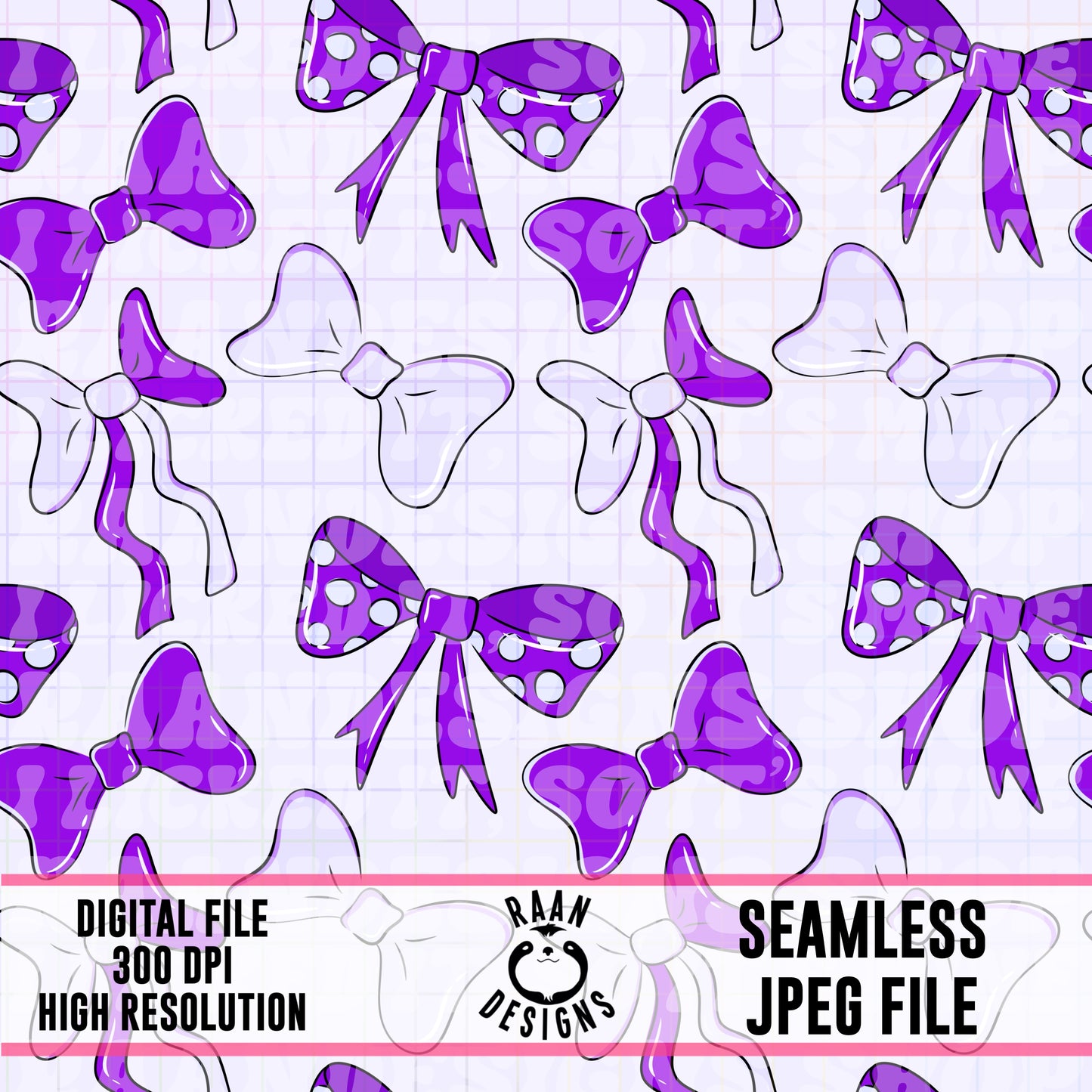 Purple Bows-Seamless