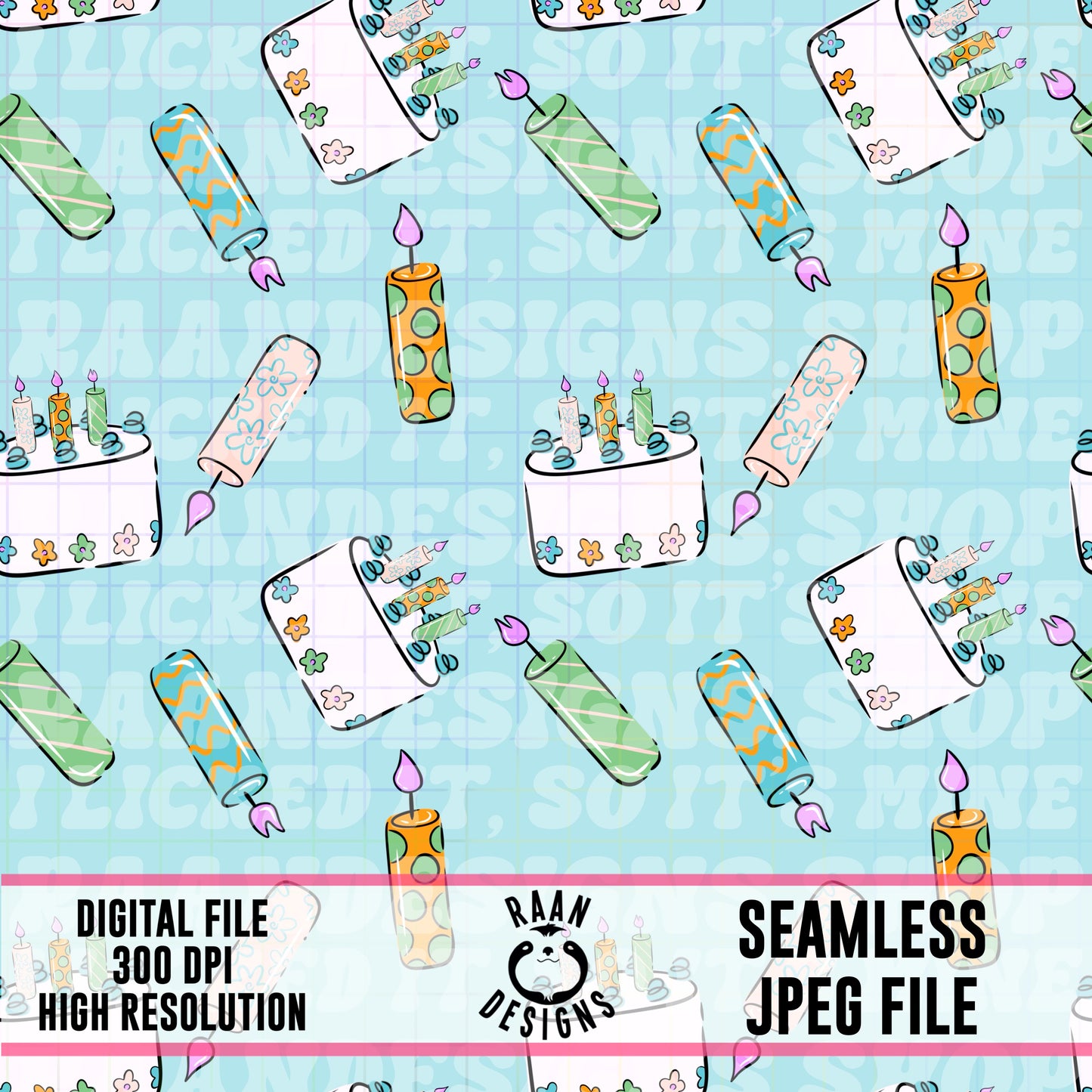 Blue Birthday Seamless