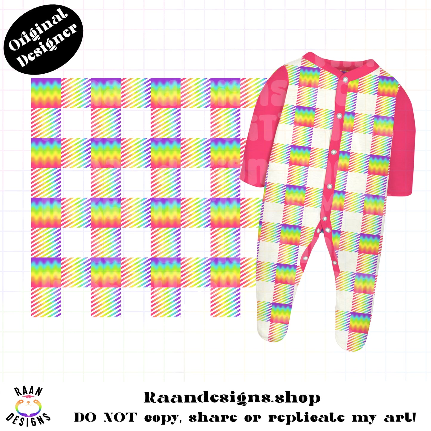 Rainbow Checkered Seamless
