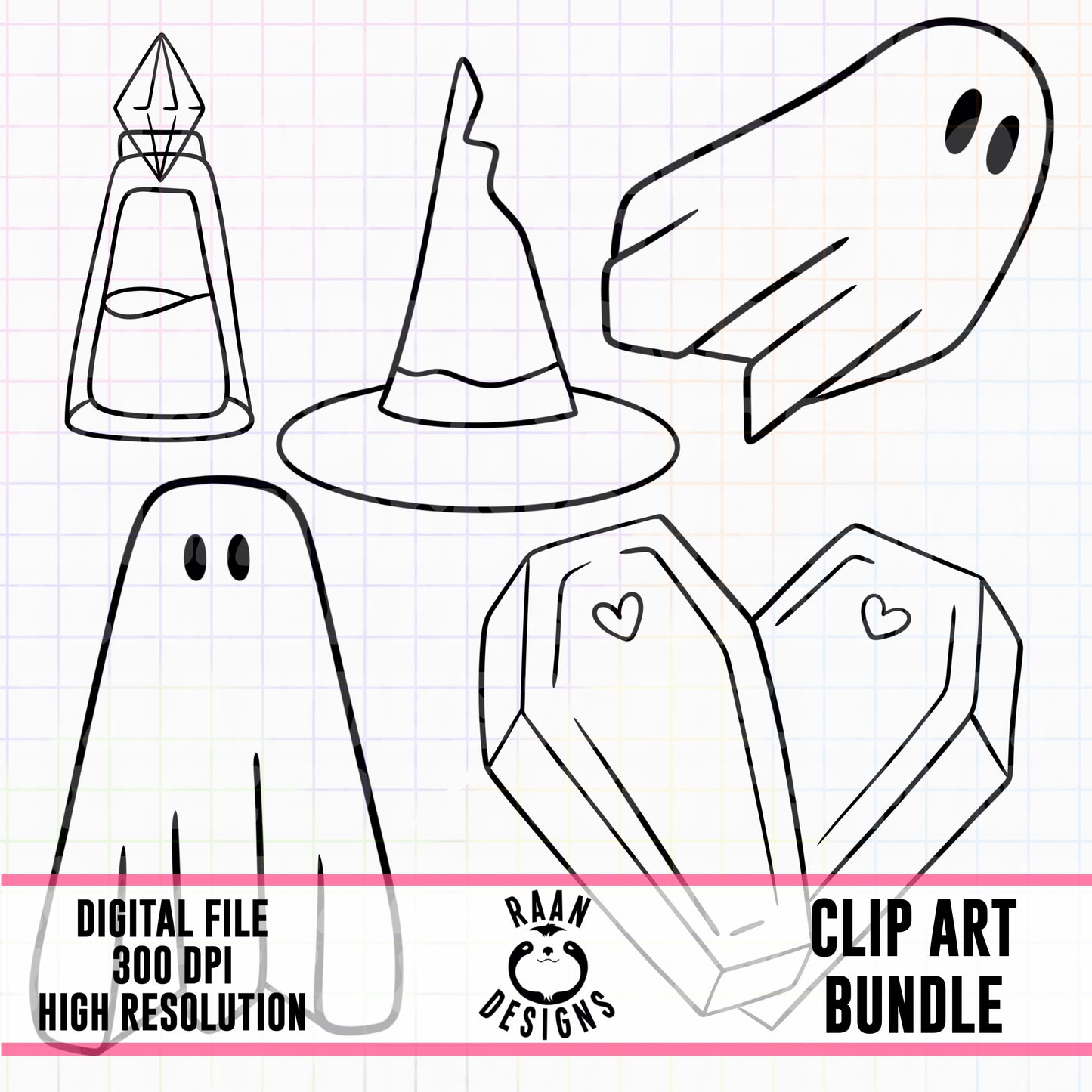 Halloween Outline-Clipart Bundle
