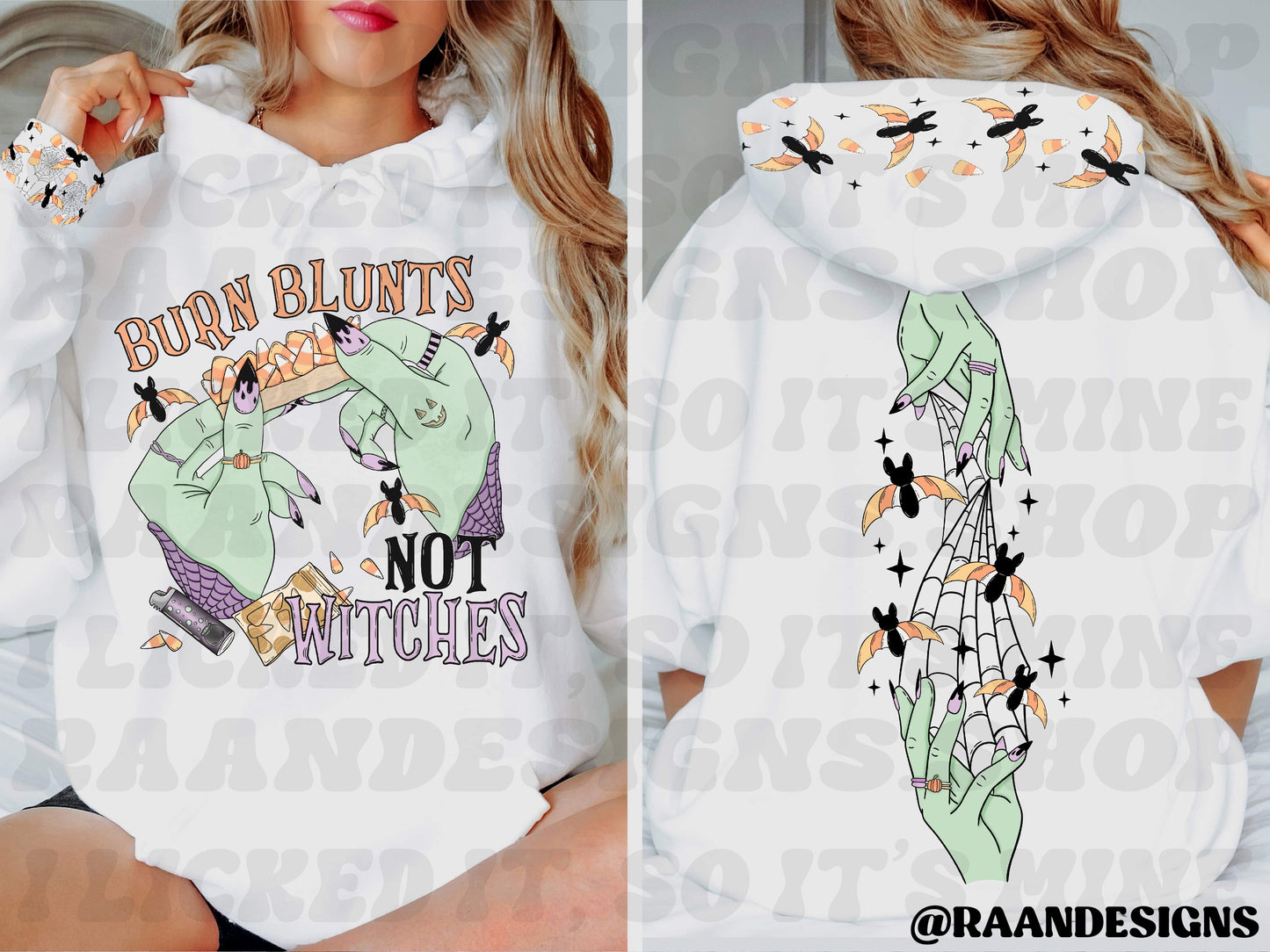 Witch Halloween Hands With Candy Corn Bats