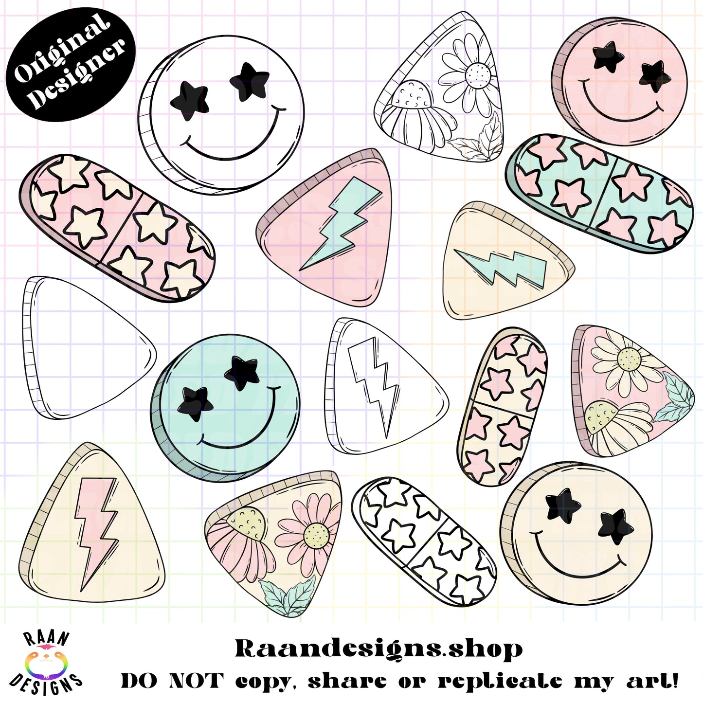 Retro Pills-With Outlines