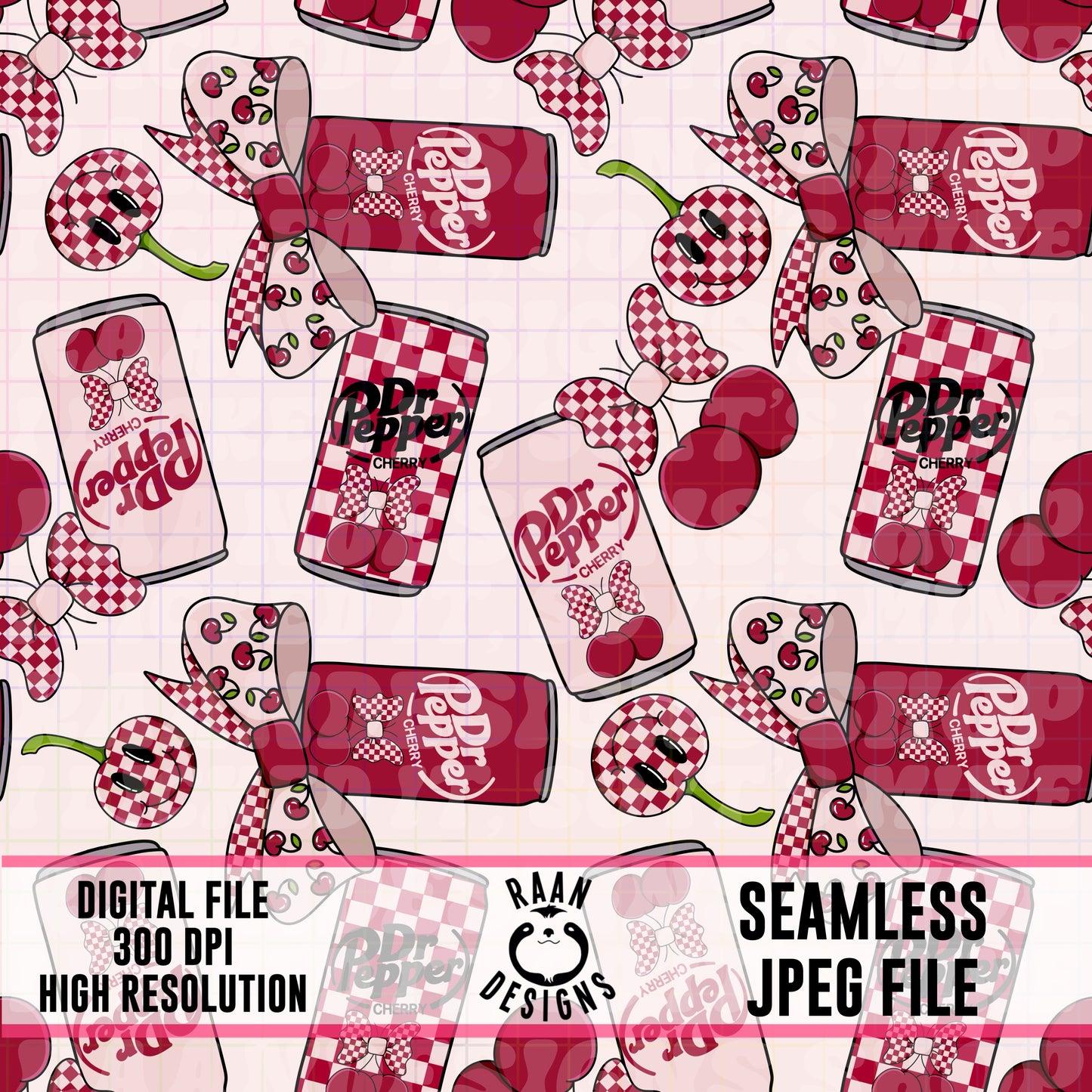 Cherry Dr.Pepper-Seamless Pattern