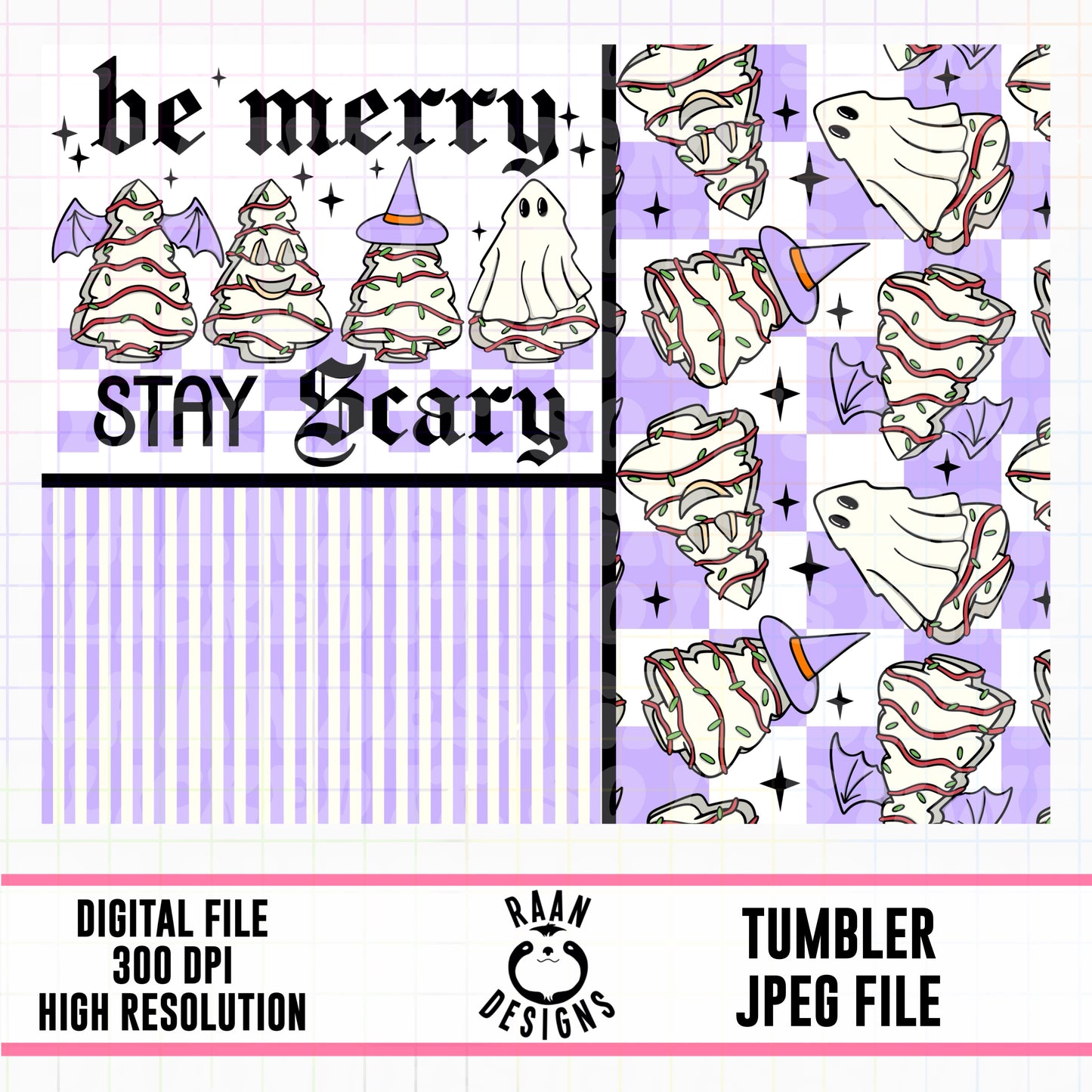 Be Merry Stay Scary Purple-Tumbler