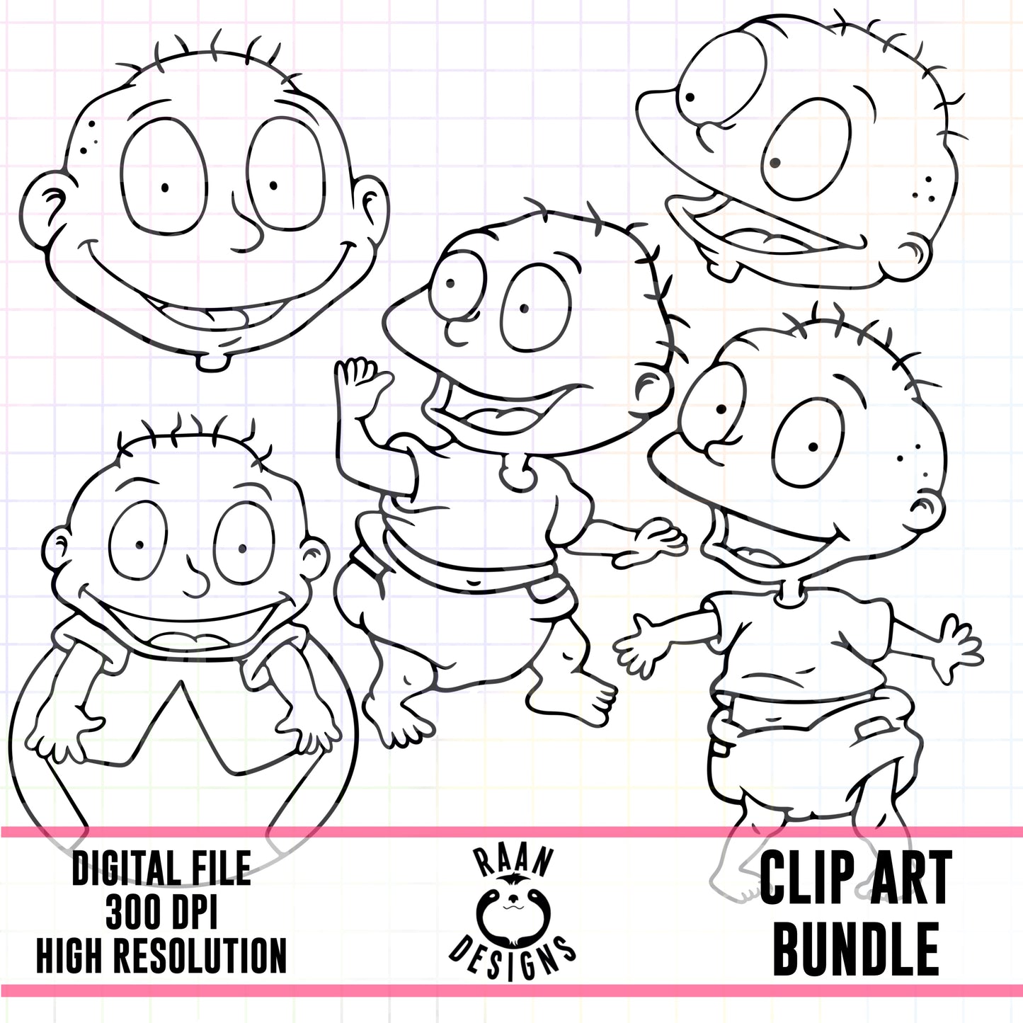 Tommy Outline Clipart Bundle